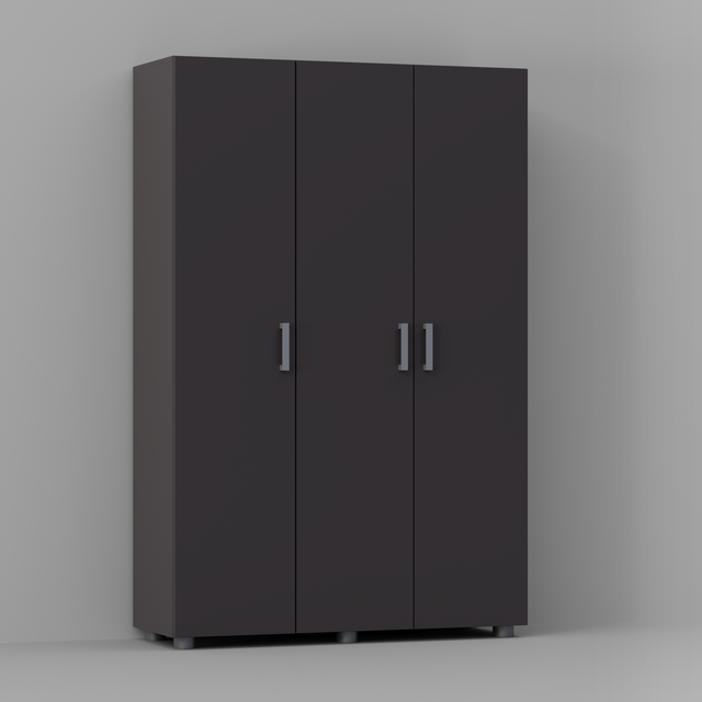Armario alto despensero gris, 180x120x40 cm con 3 puertas