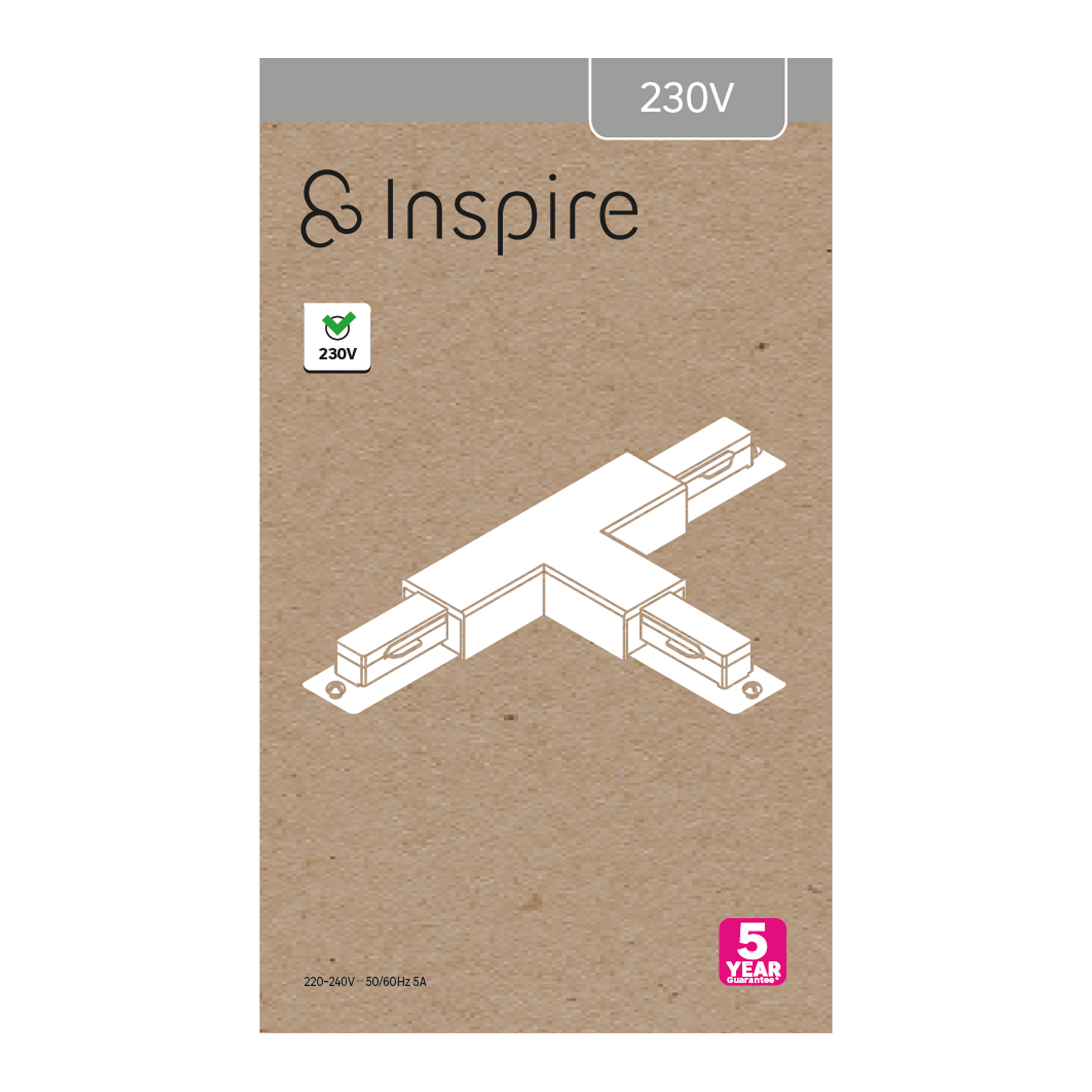 Connecteur en T pour rail blanc, INSPIRE - 4