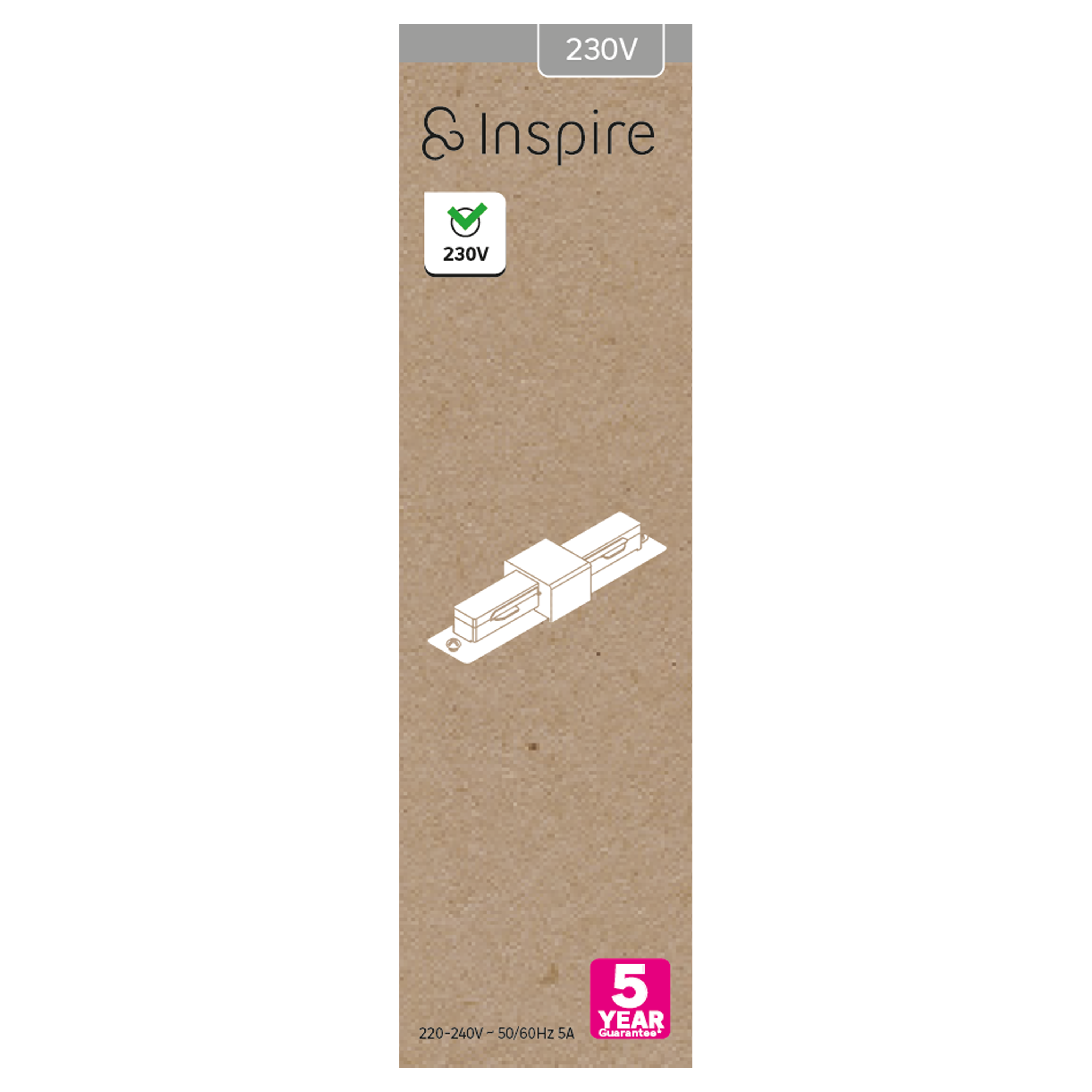 Connecteur droit pour rail blanc, INSPIRE - 3