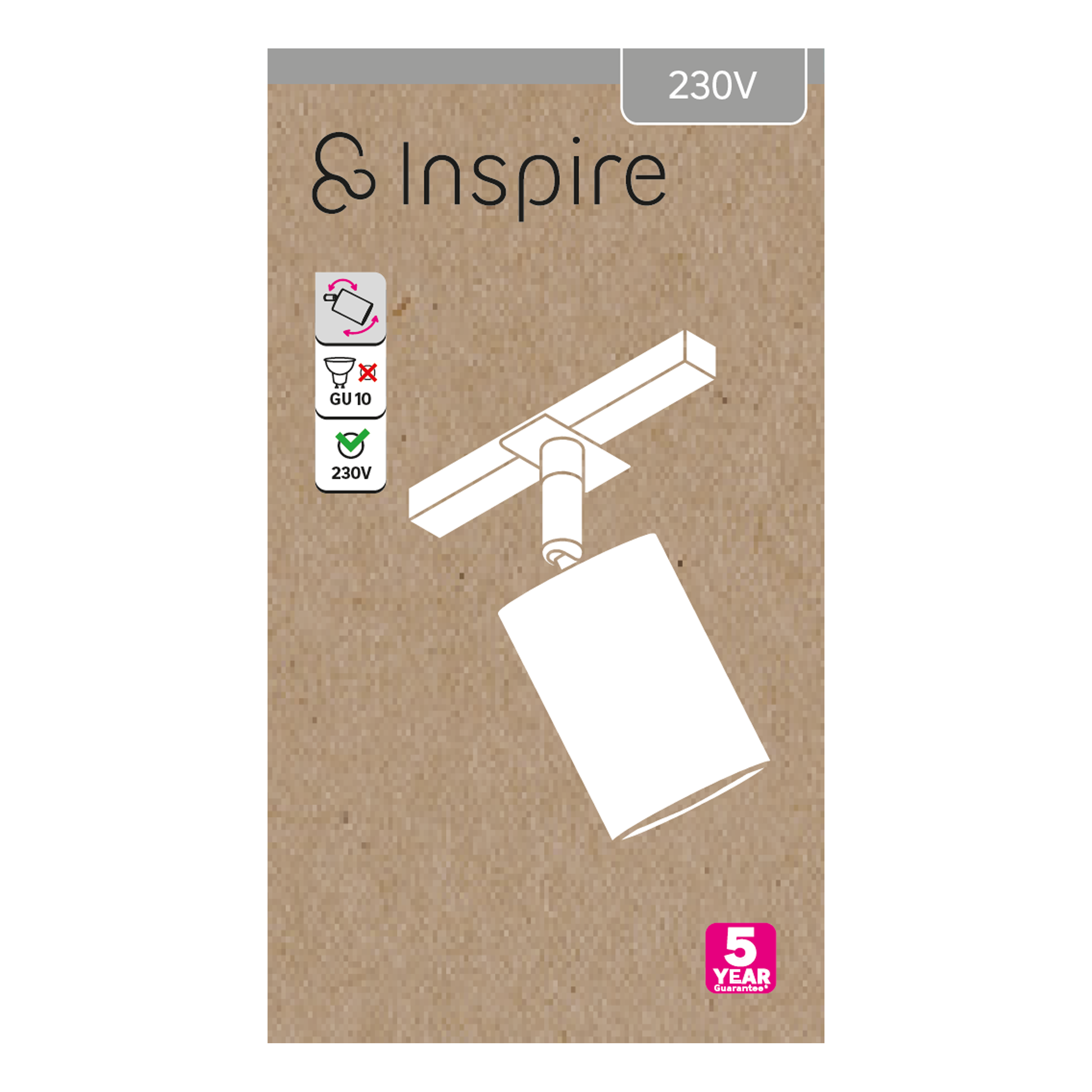 Projetor sem fonte de luz GU10 Inspire IP20 ABS 12 x 14 cm branco - 6