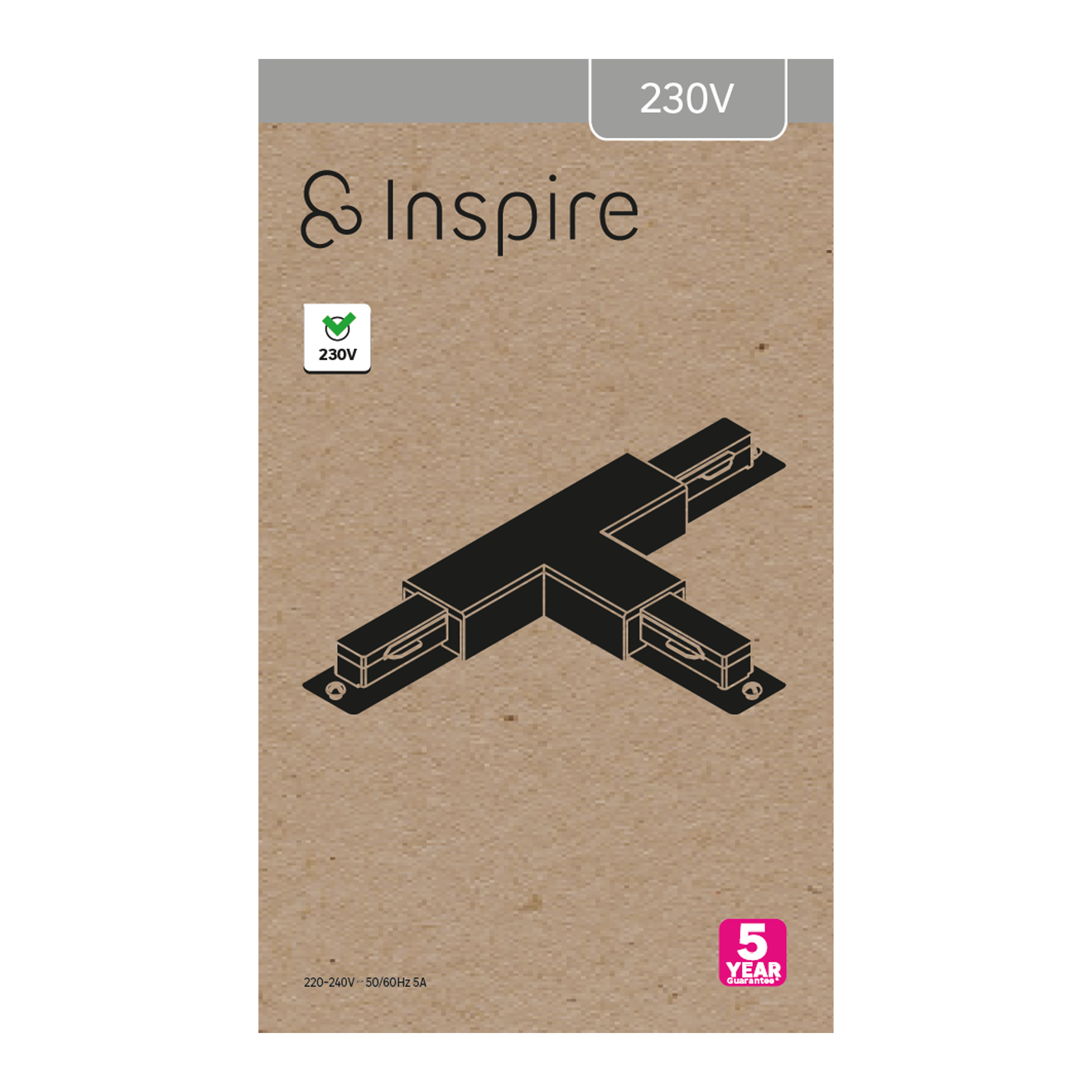 Connecteur en T pour rail noir, INSPIRE - 5