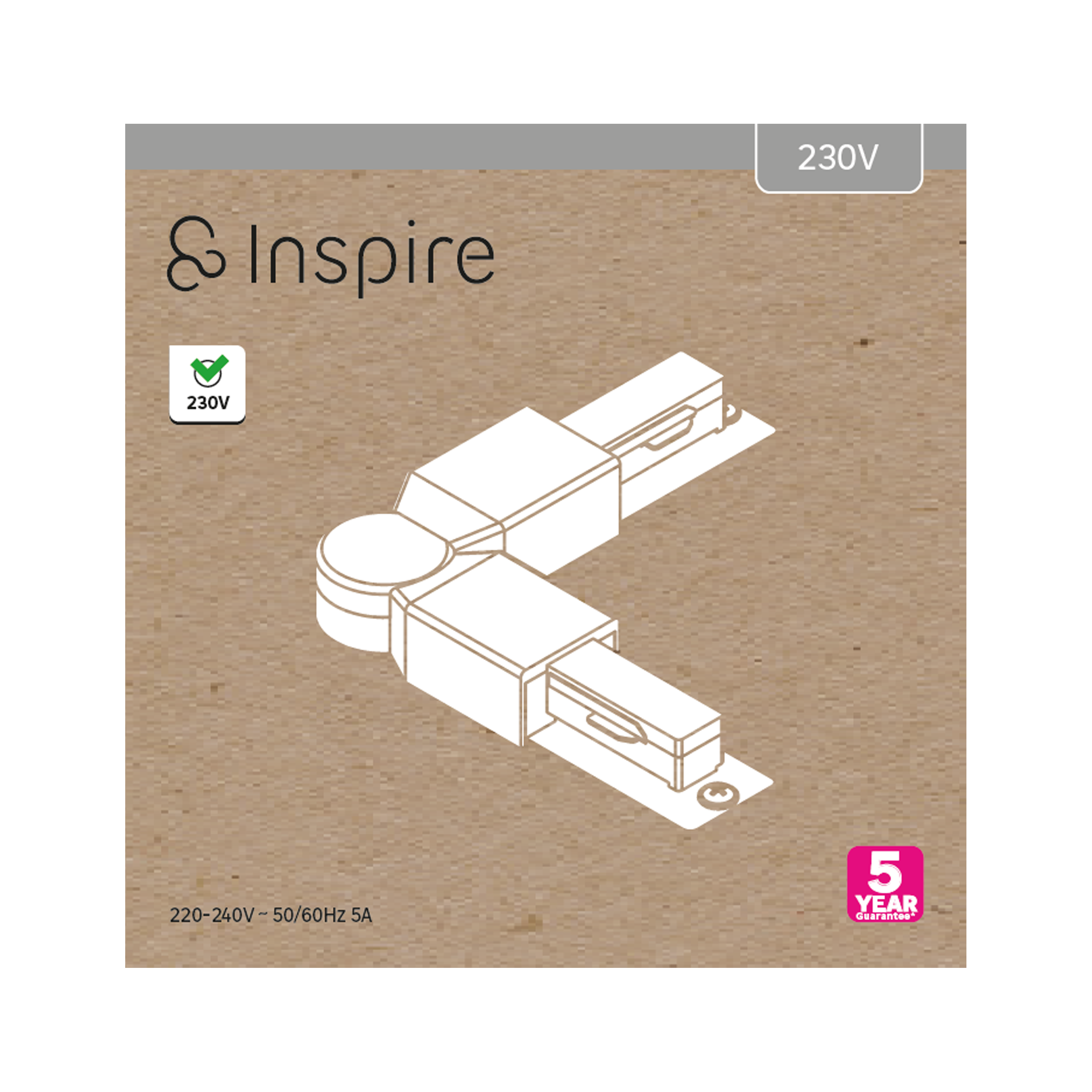 Connecteur d'angle pour rail, blanc, INSPIRE - 5