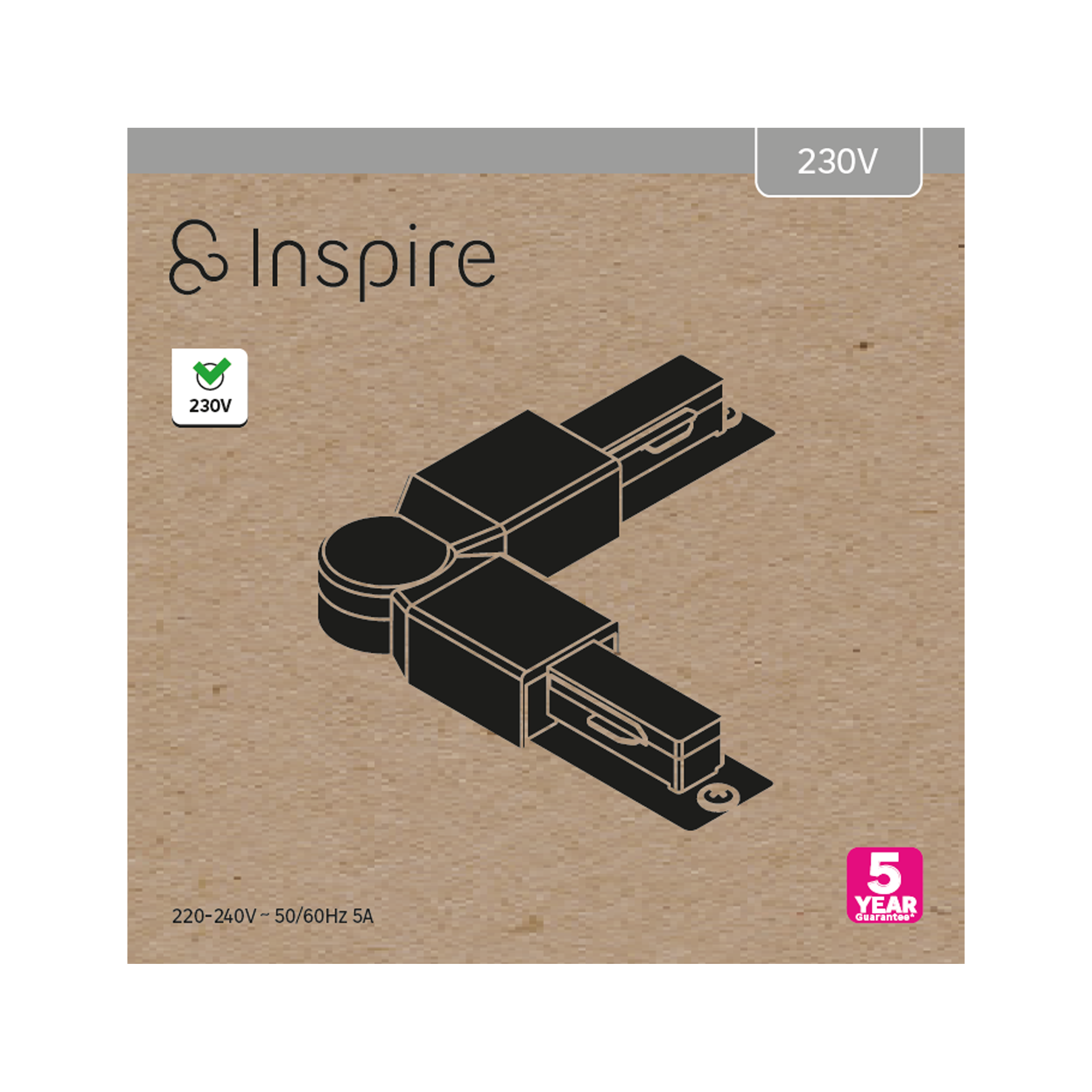 Connecteur d'angle pour rail, noir, INSPIRE - 5