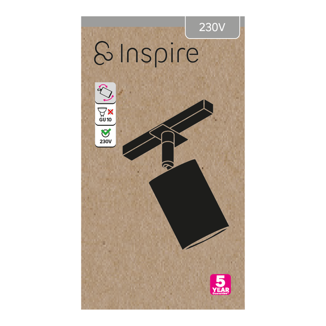 Faretto decorativo senza fonte luminosa 780845 in abs nero GU10 INSPIRE