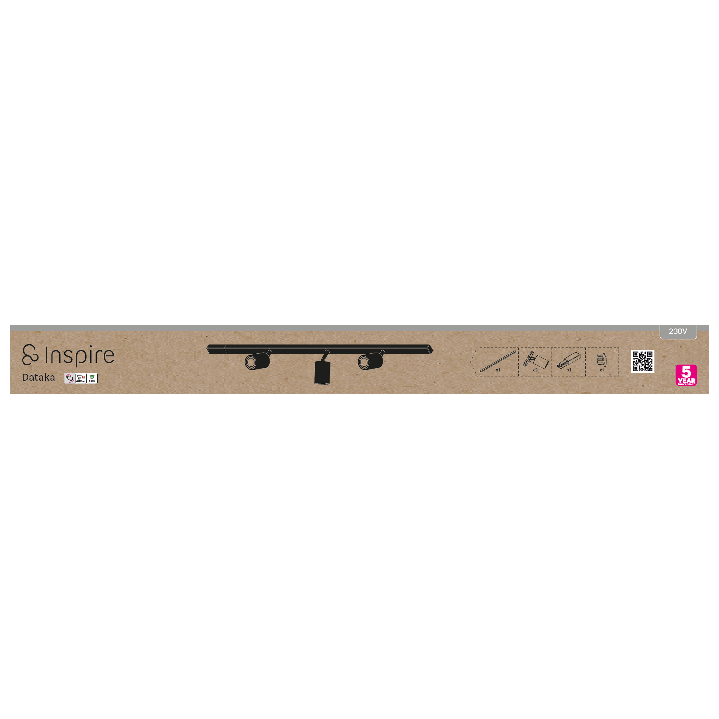 Kit focos carril orientable negro 3 luces GU10 Dakata INSPIRE - 4