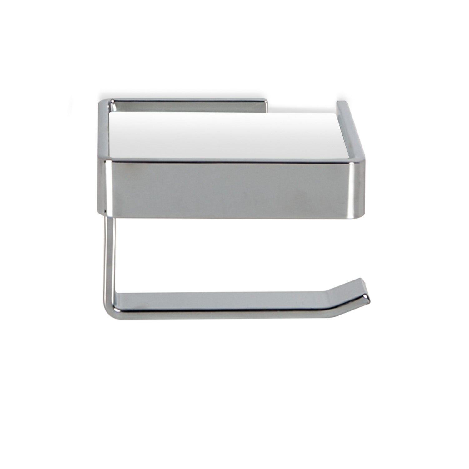 Portarrollo wc roterdam blanco cromado 11x8 cm
