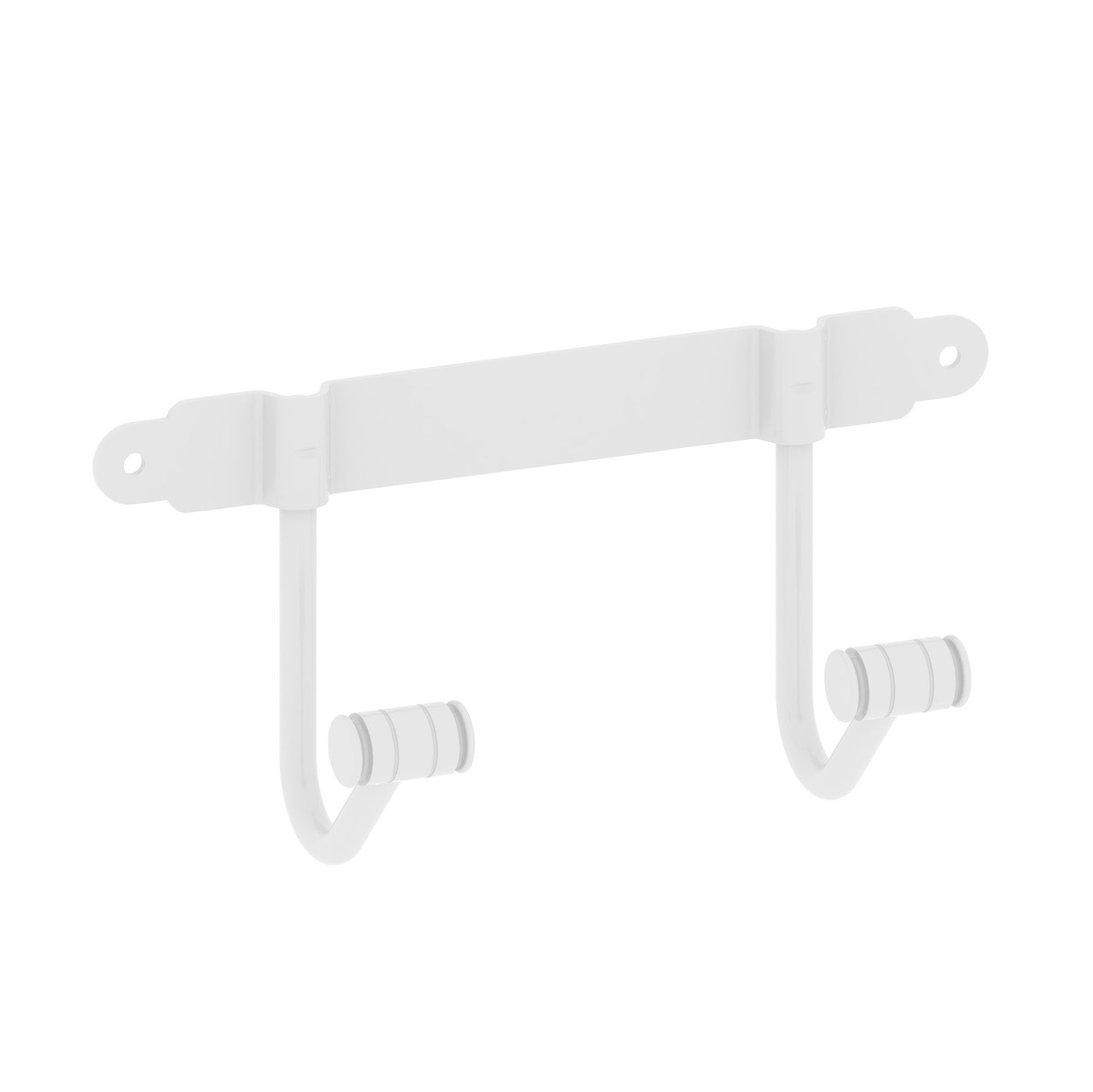 Perchero de pared hotels acero blanco con 2 ganchos