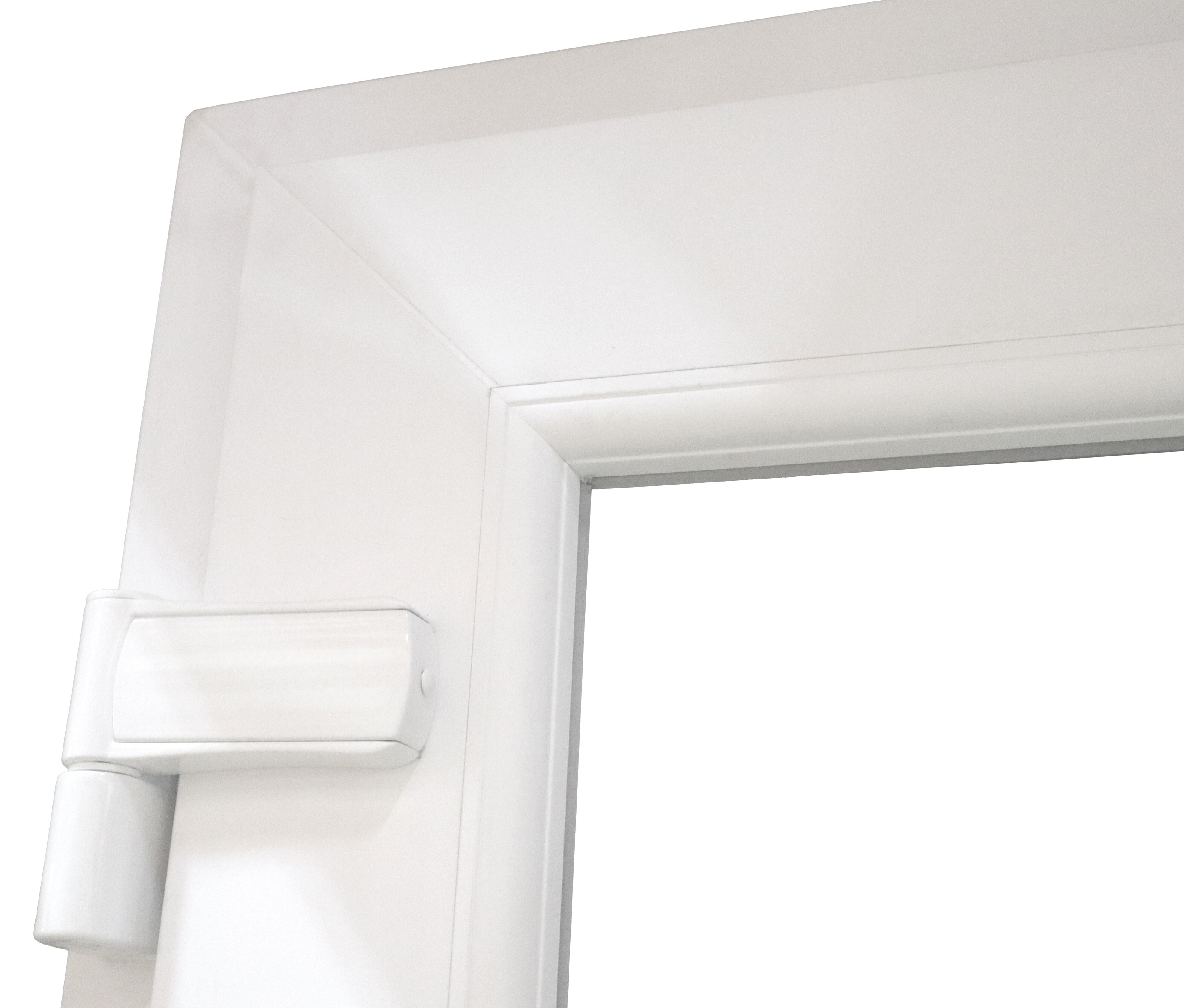 Puerta de entrada serie Basic pvc Menorca cristal transparente diseño liso color blanco apertura derecha 200x80cm - 10