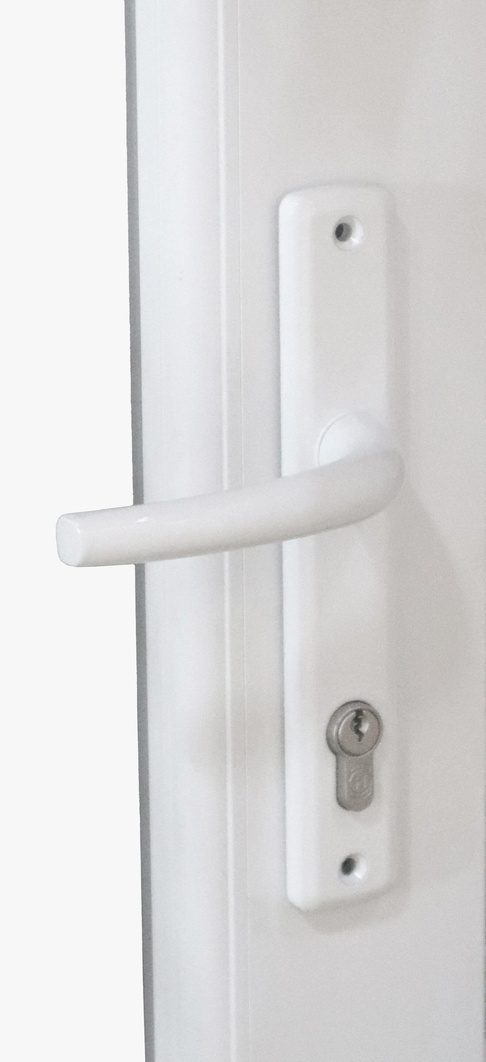 Puerta de entrada serie Basic pvc Menorca cristal transparente diseño liso color blanco apertura derecha 200x80cm - 9