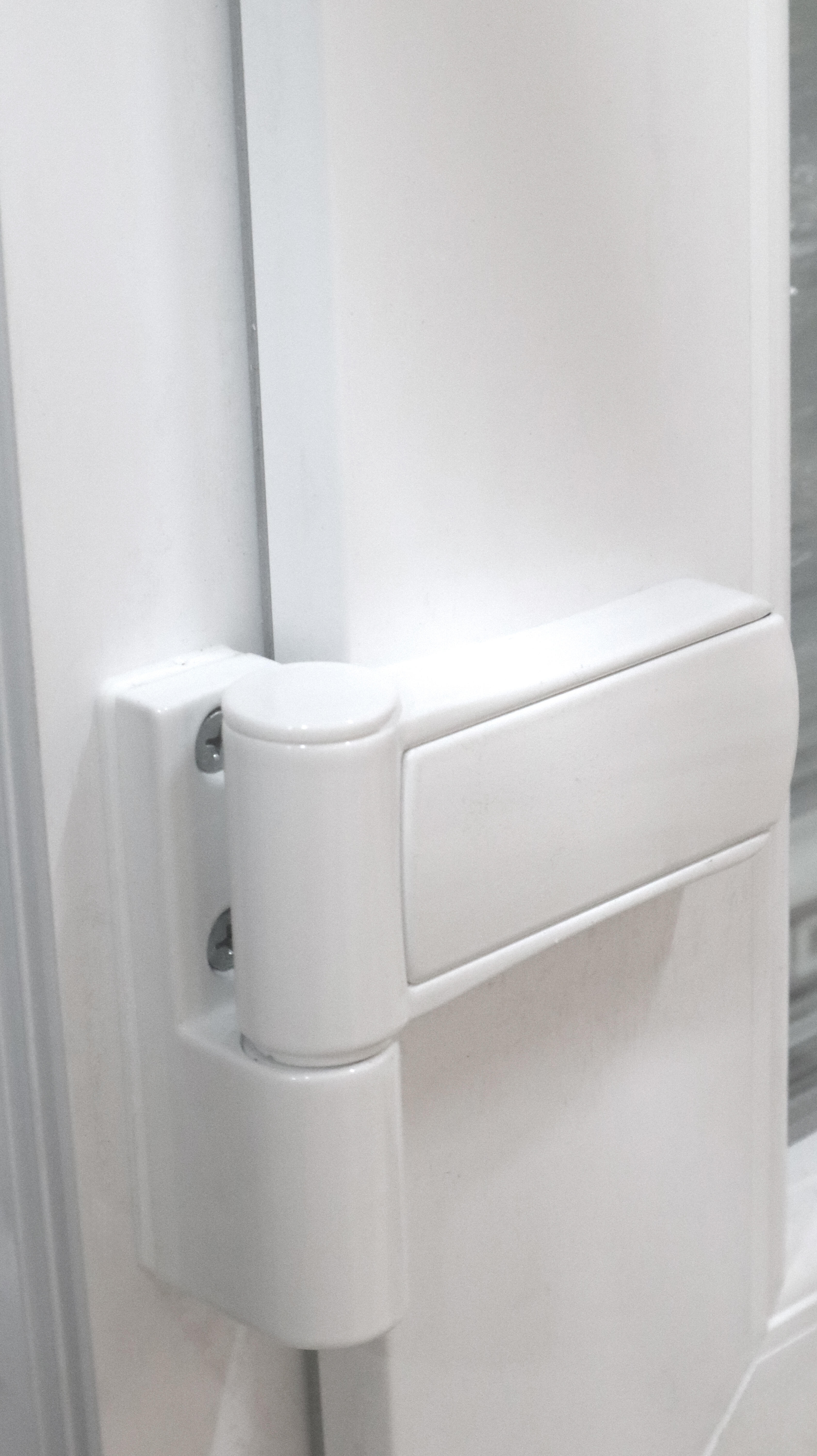 Puerta de entrada serie Basic pvc Menorca cristal transparente diseño liso color blanco apertura derecha 200x80cm - 8