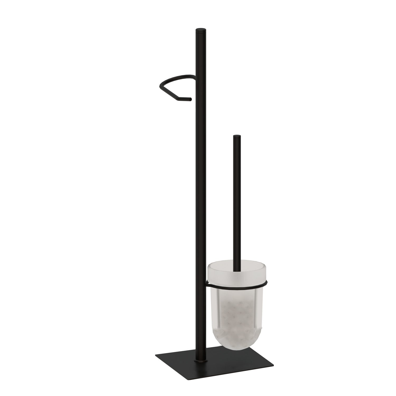 Escobillero y portarrollo parma negro 16x60 cm