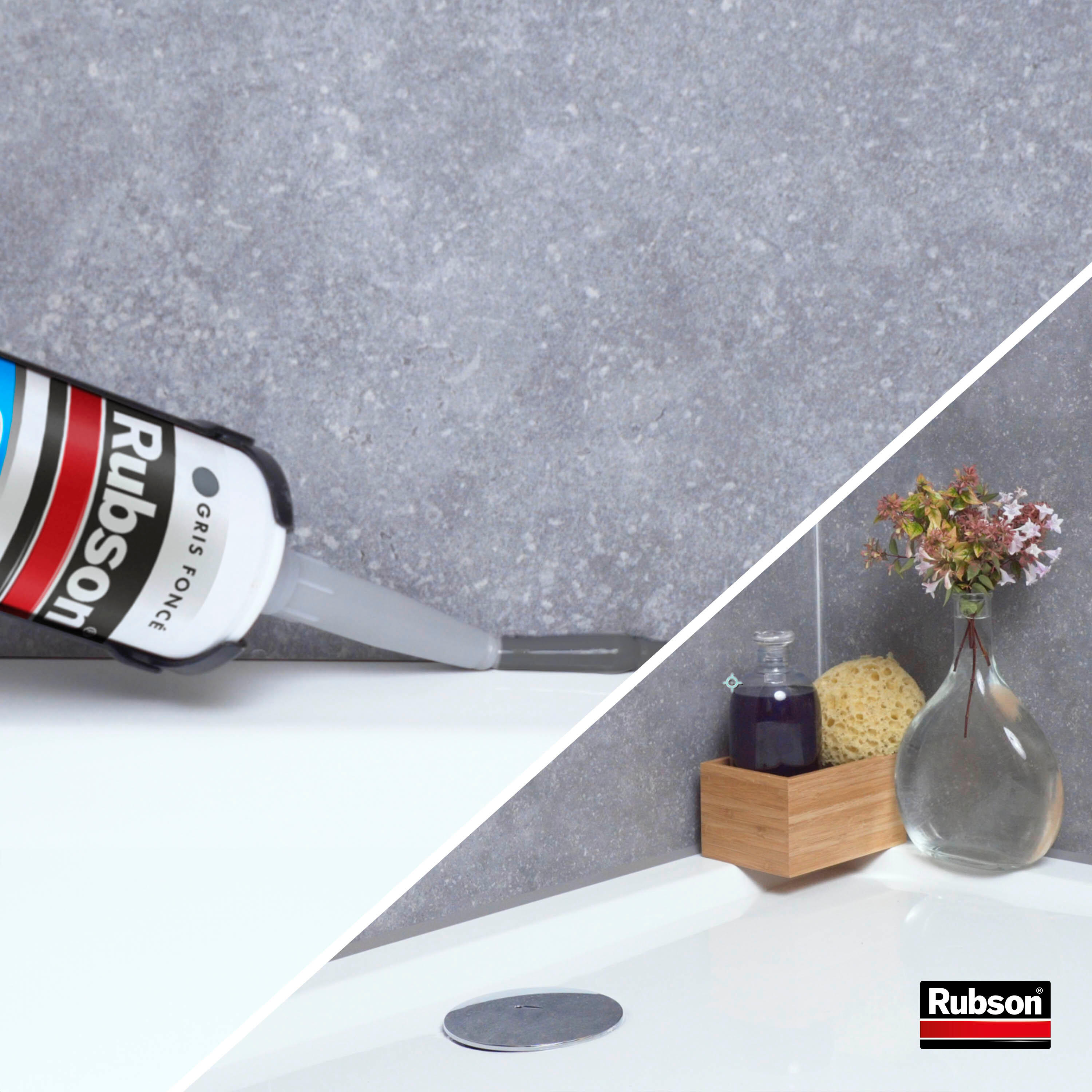 Mastic antimoisissure d'étanchéité Sa2c sanitaire RUBSON gris foncé, 280 ml - 4