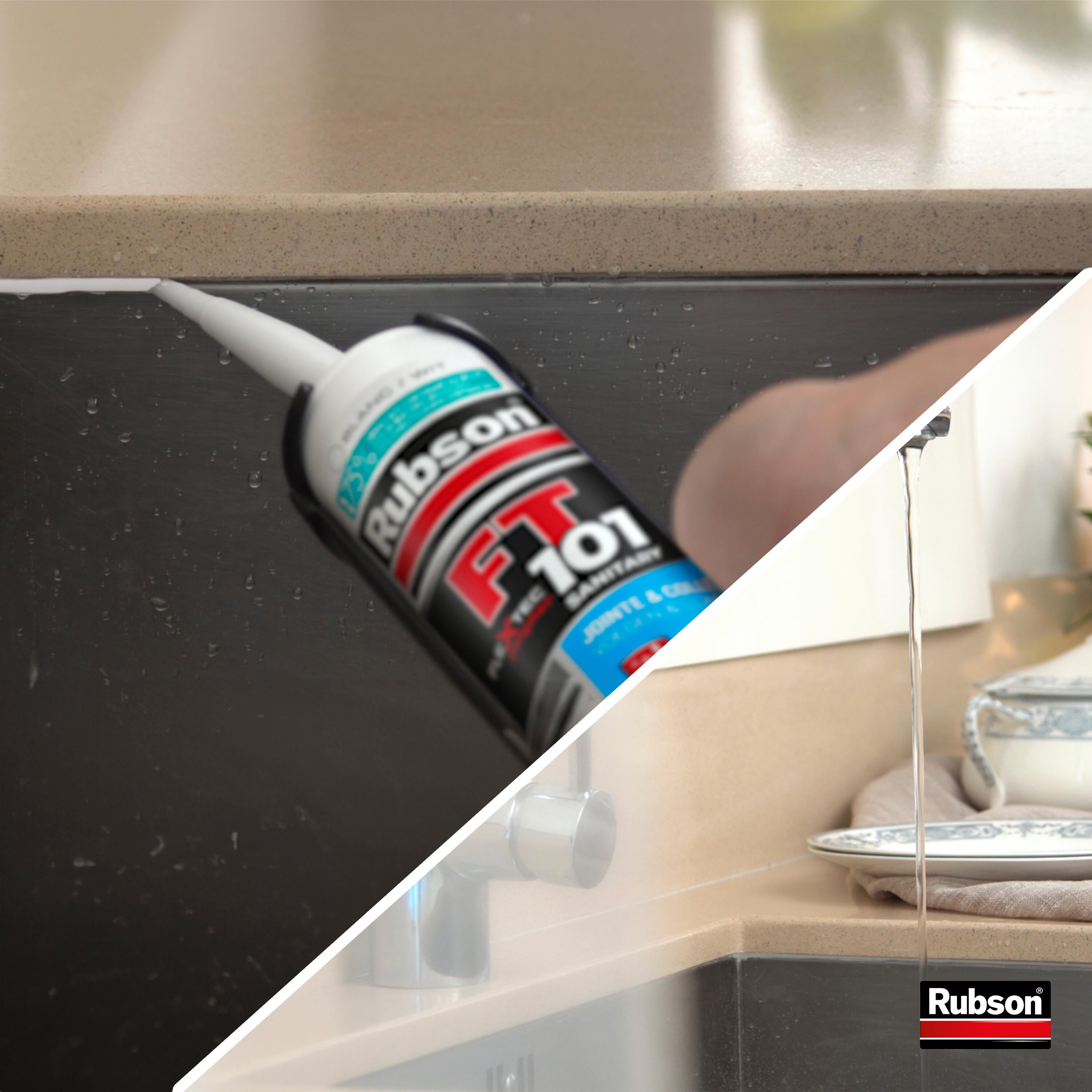 Mastic multiusage d'étanchéité Ft101 sanitaire RUBSON blanc, 280 ml - 4