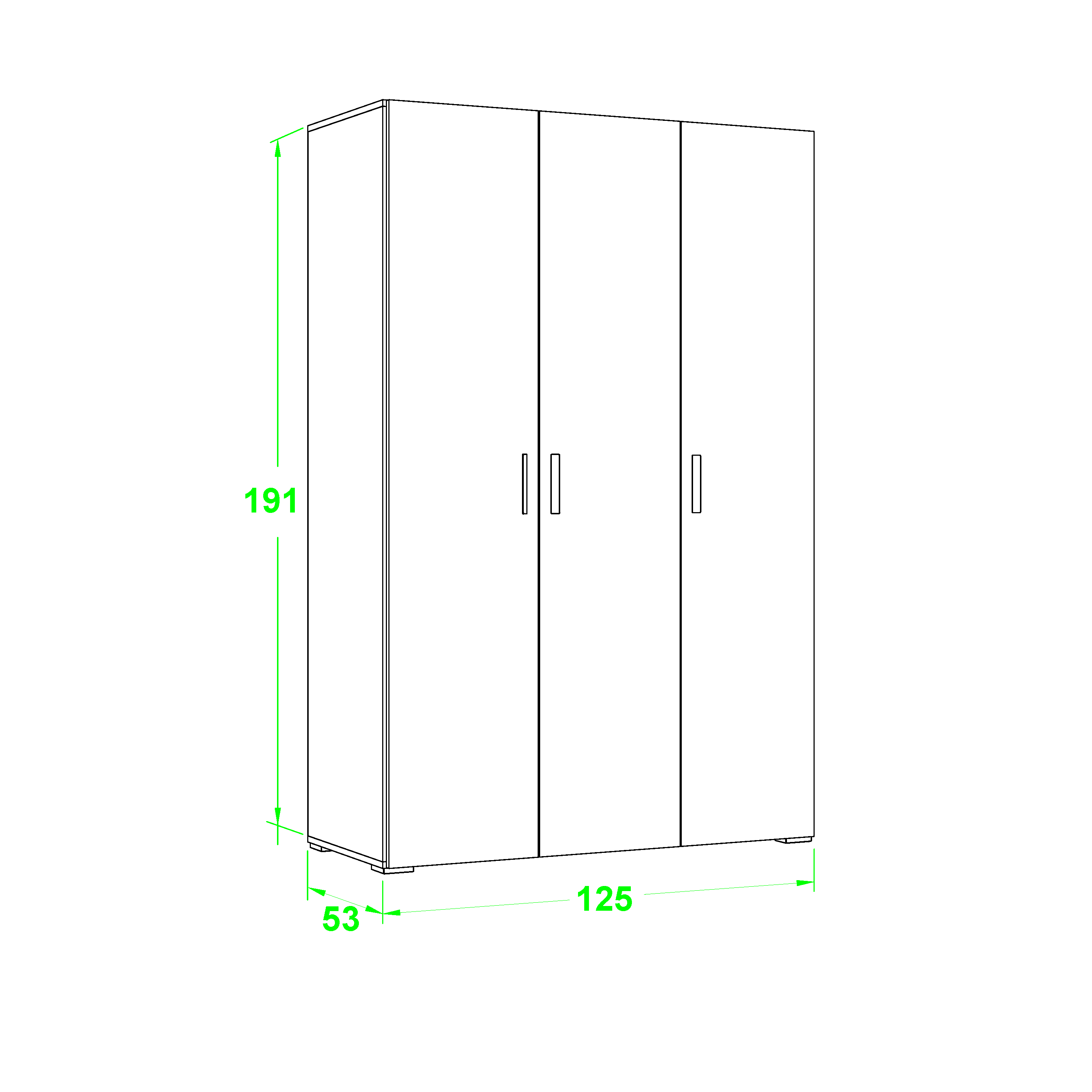 Armario puerta abatible One 125x191x53cm blanco - 2