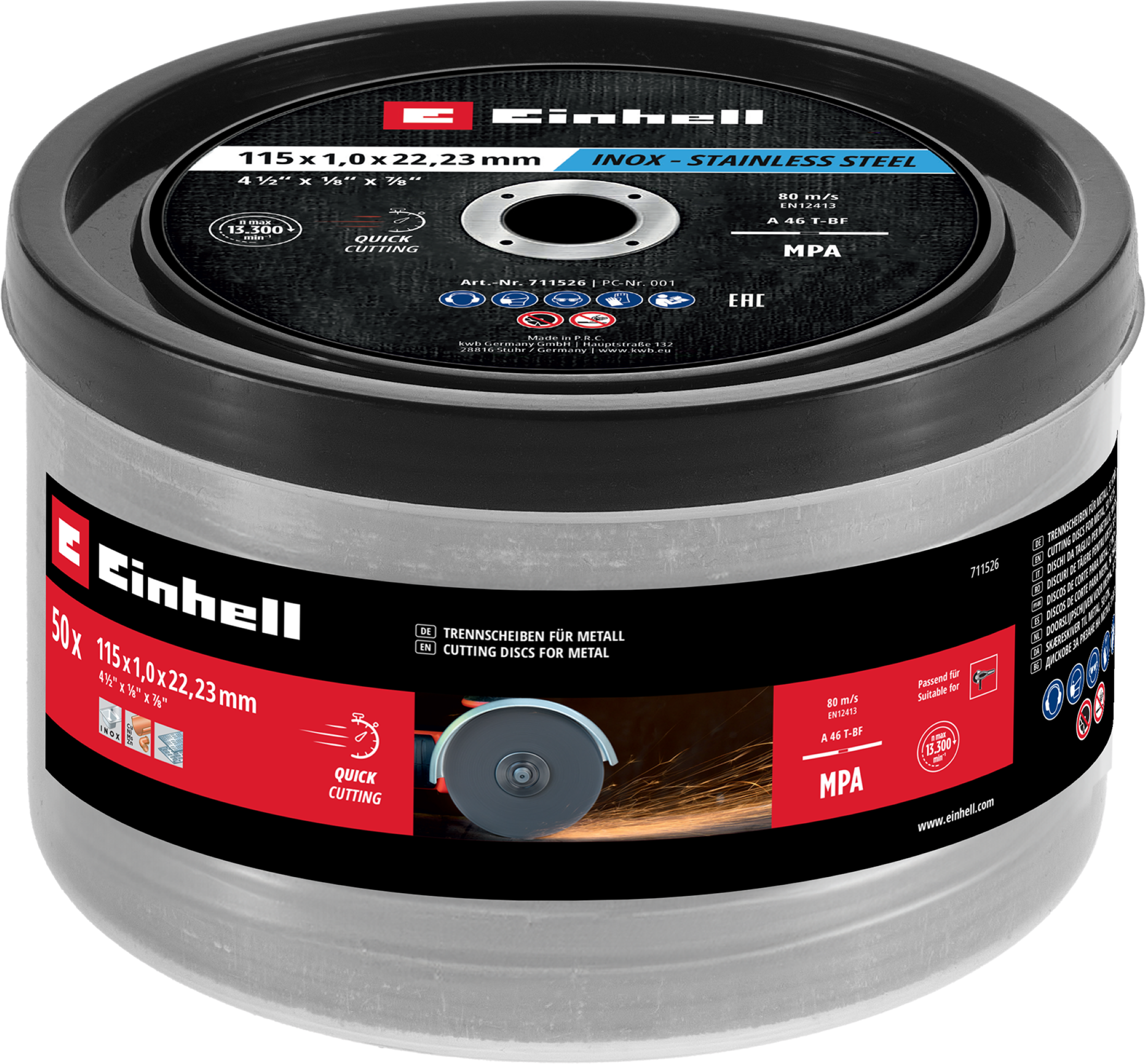 Pack 50 discos de corte EINHELL 115 inoxidable | Leroy Merlin