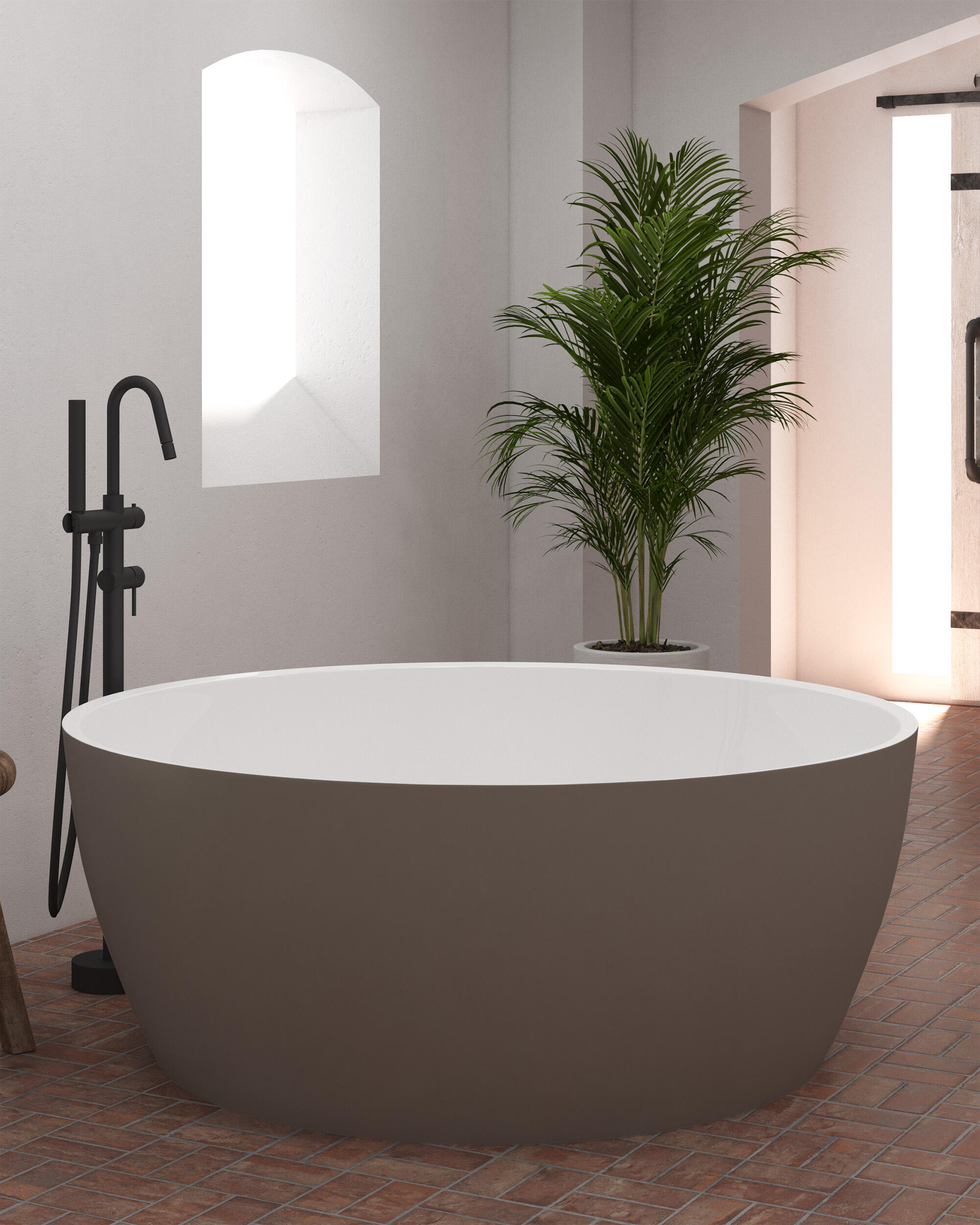 Bañera isla obath hera marrón 130x130 cm