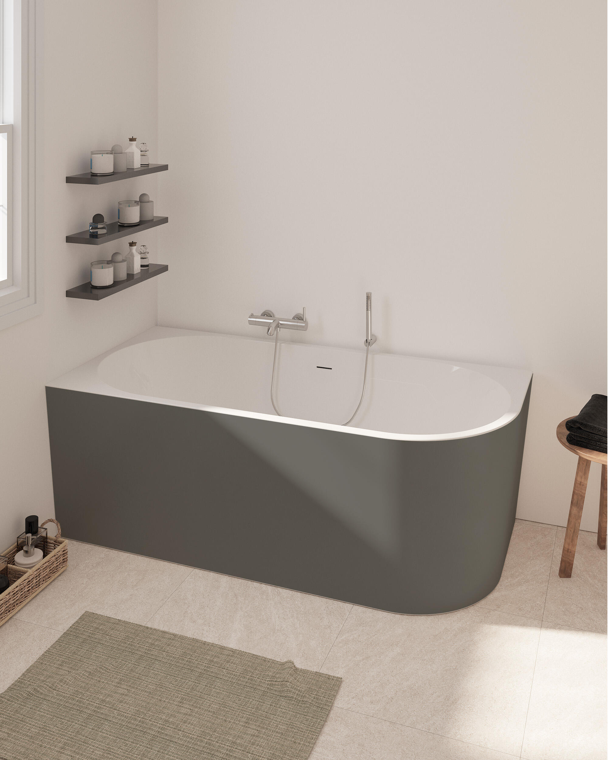 Bañera obath thera gris 170x80 cm
