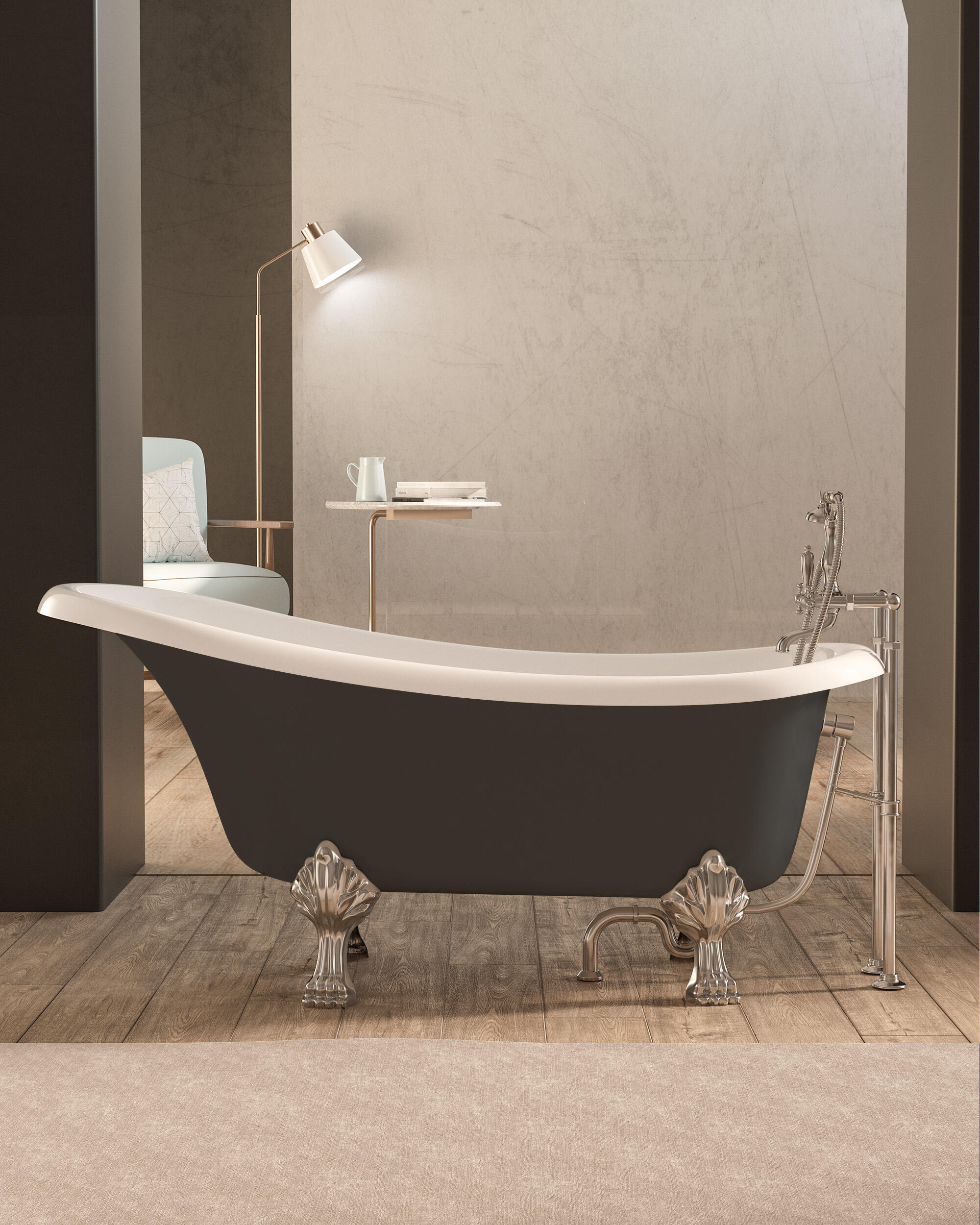 Bañera isla OBATH Grace blanco 170x80 cm - 4