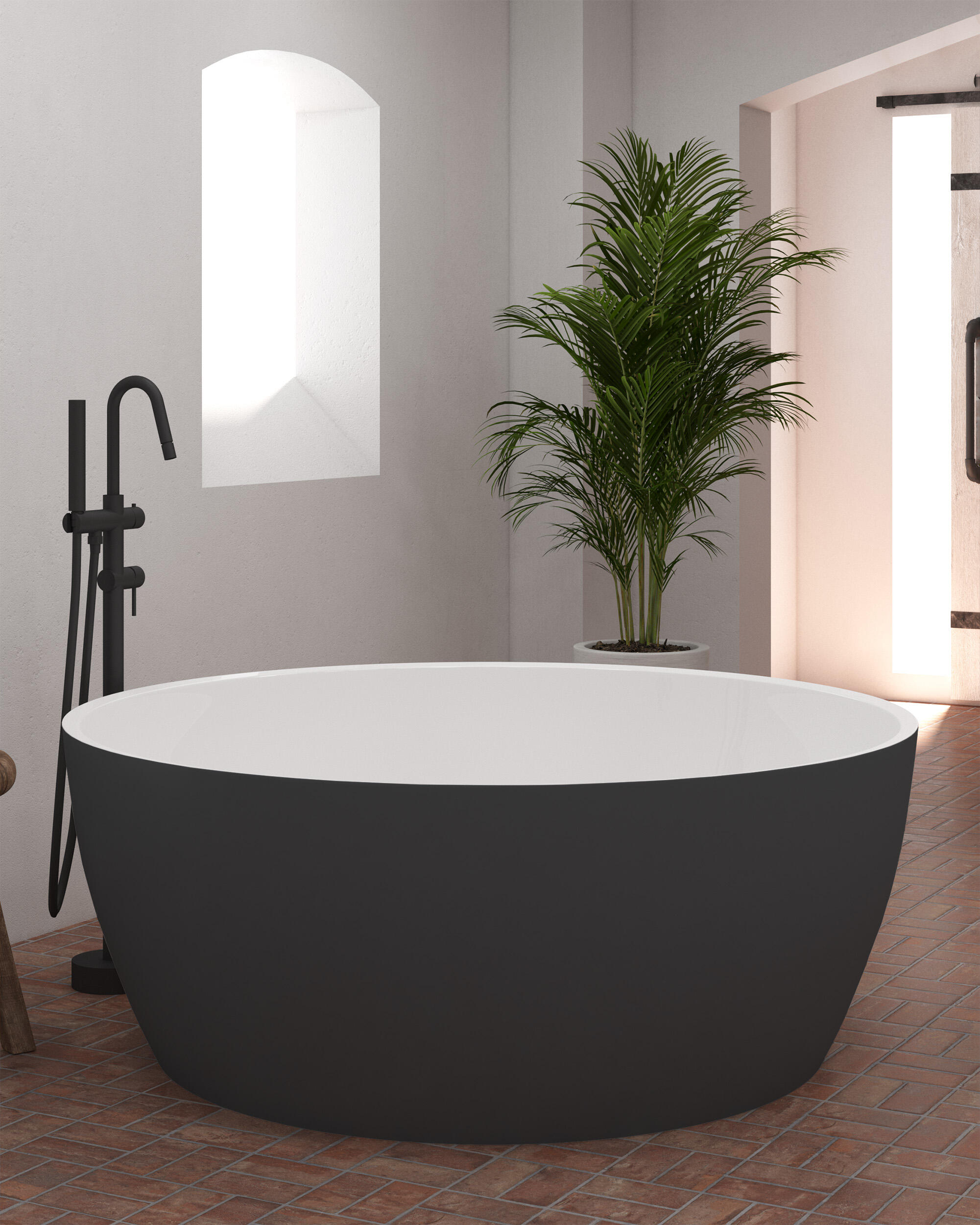 Bañera isla obath hera negro 150x61 cm