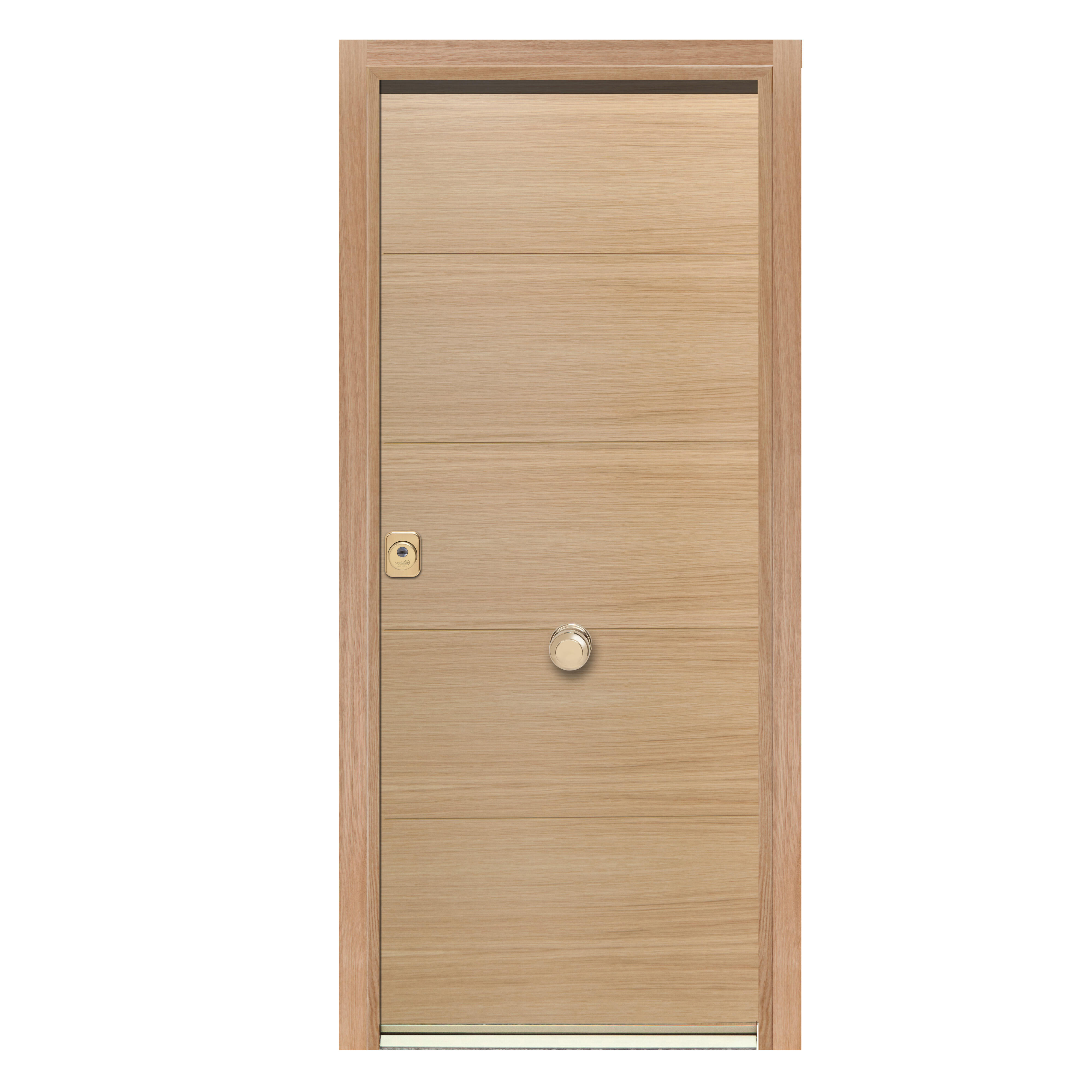 Puerta de entrada acorazada serie 400 fresada roble / interior Viena fresada roble apertura derecha 208x90.3cm - 3