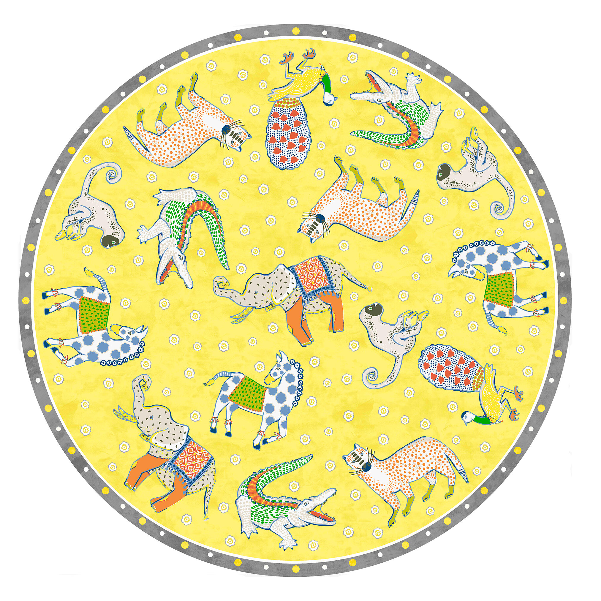 Alfombra vinílica de interior ziba d98 cm de color amarillo
