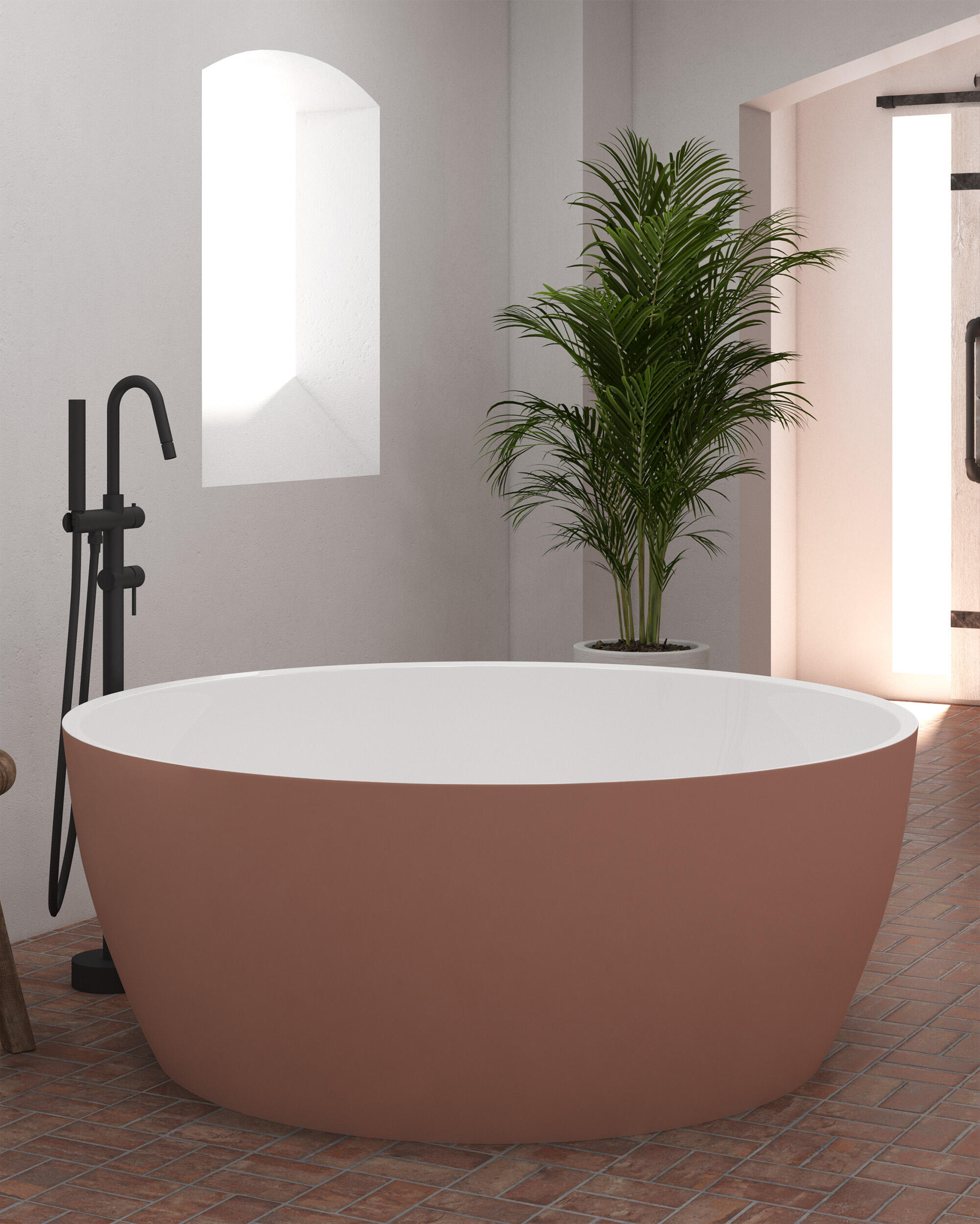 Bañera isla obath hera naranja 130x130 cm