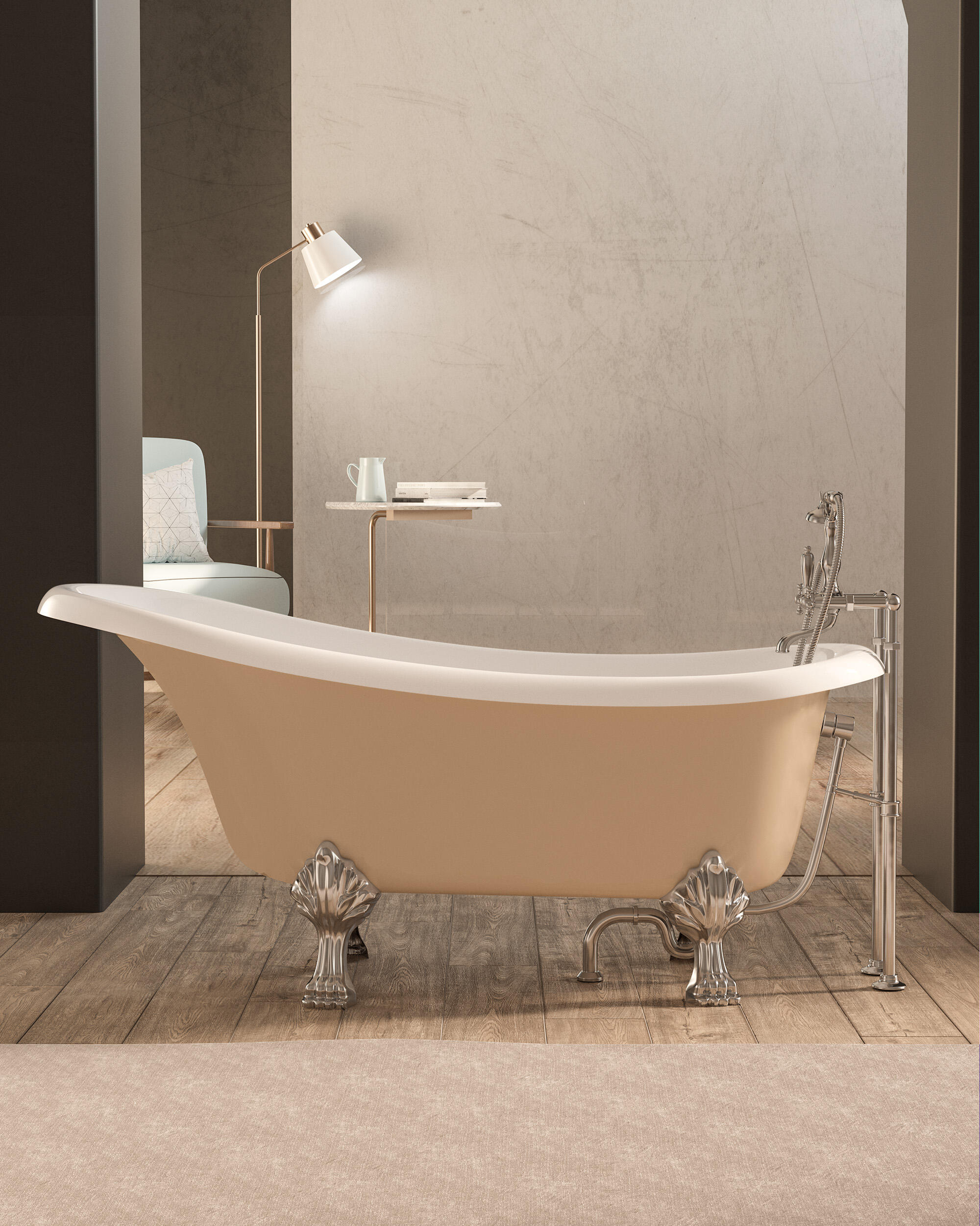Bañera isla obath grace marrón 170x80 cm