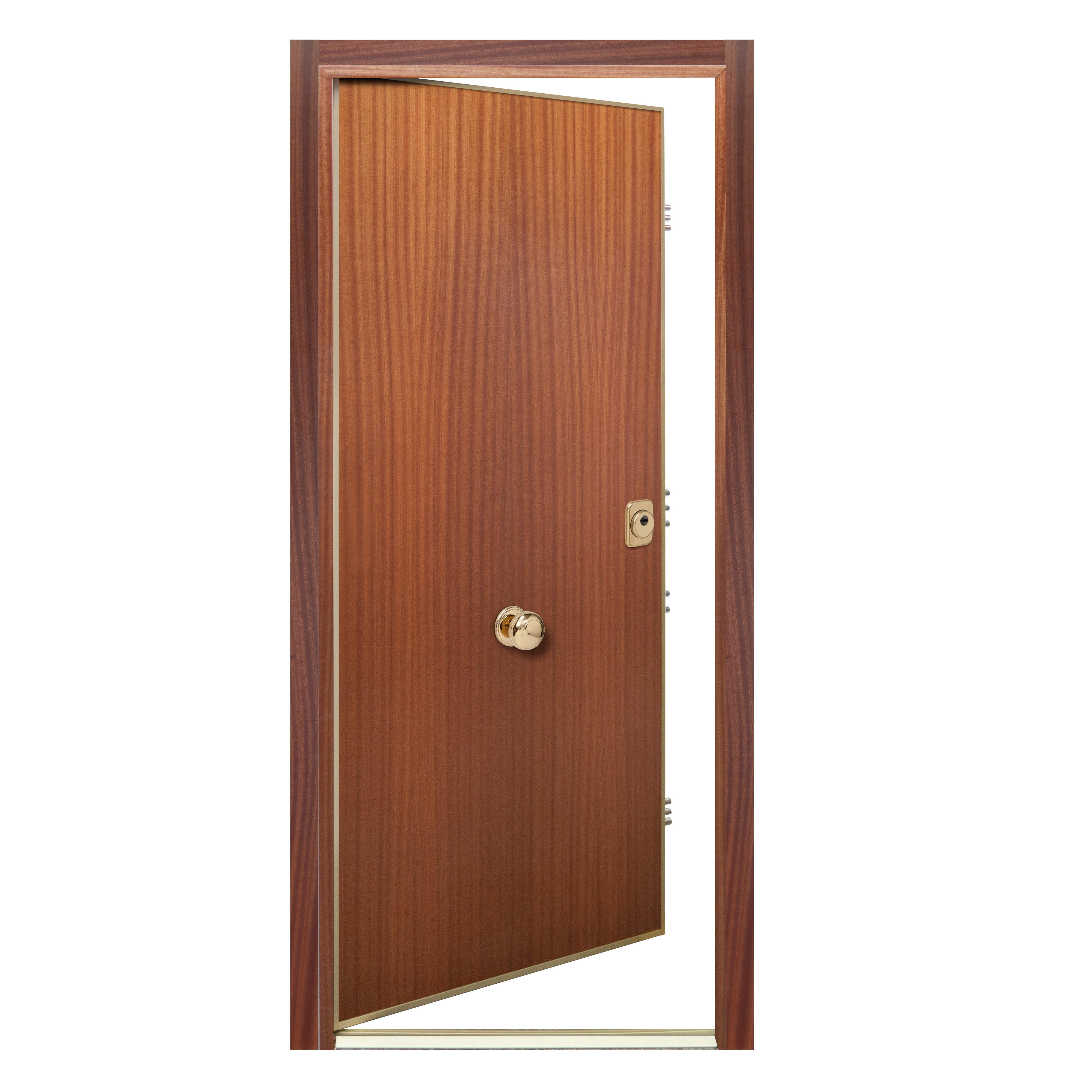 Puerta de entrada acorazada serie 400 liso sapelly / interior liso sapelly apertura izquierda 208x90.3cm - 12