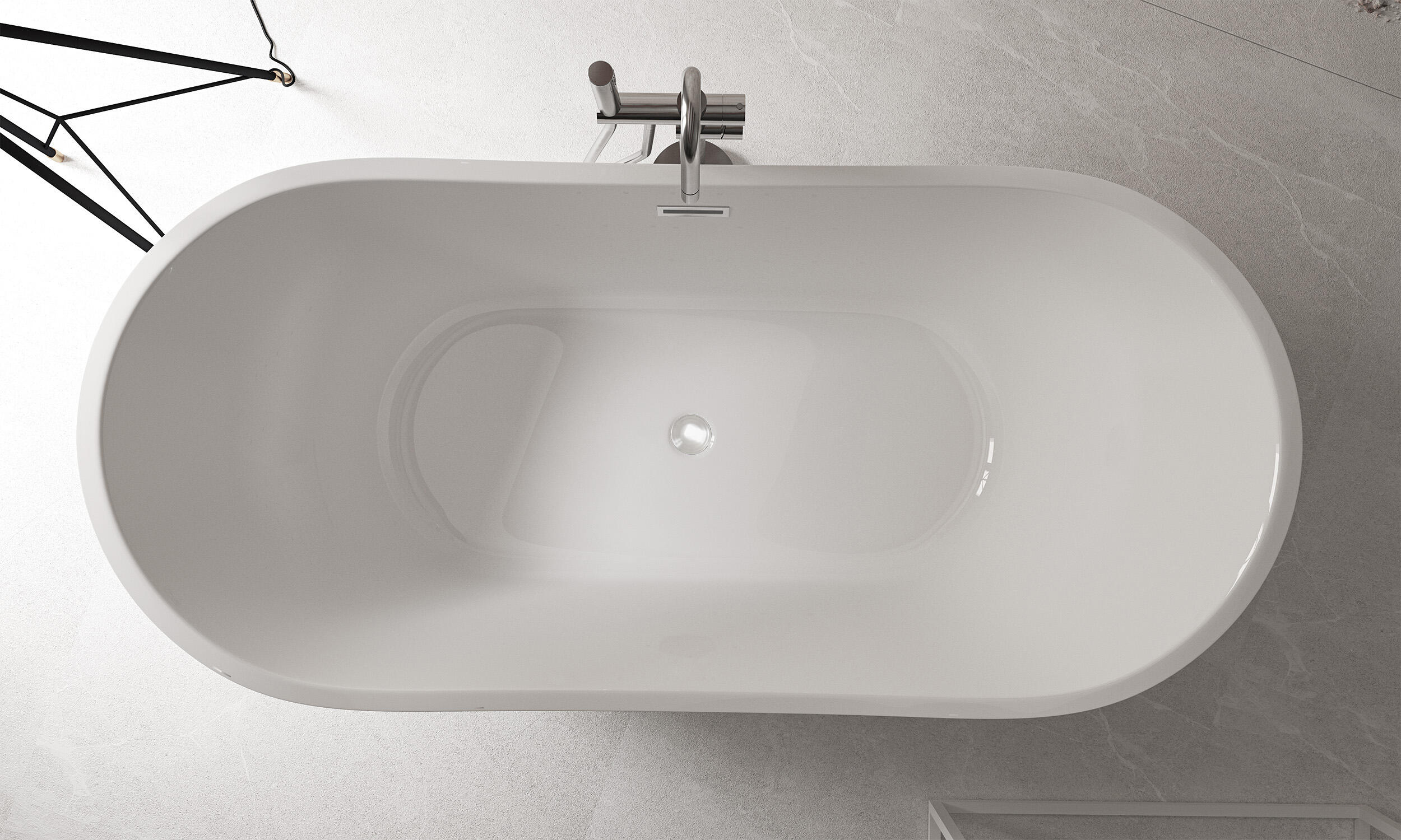 Bañera en isla Nao acabado negro