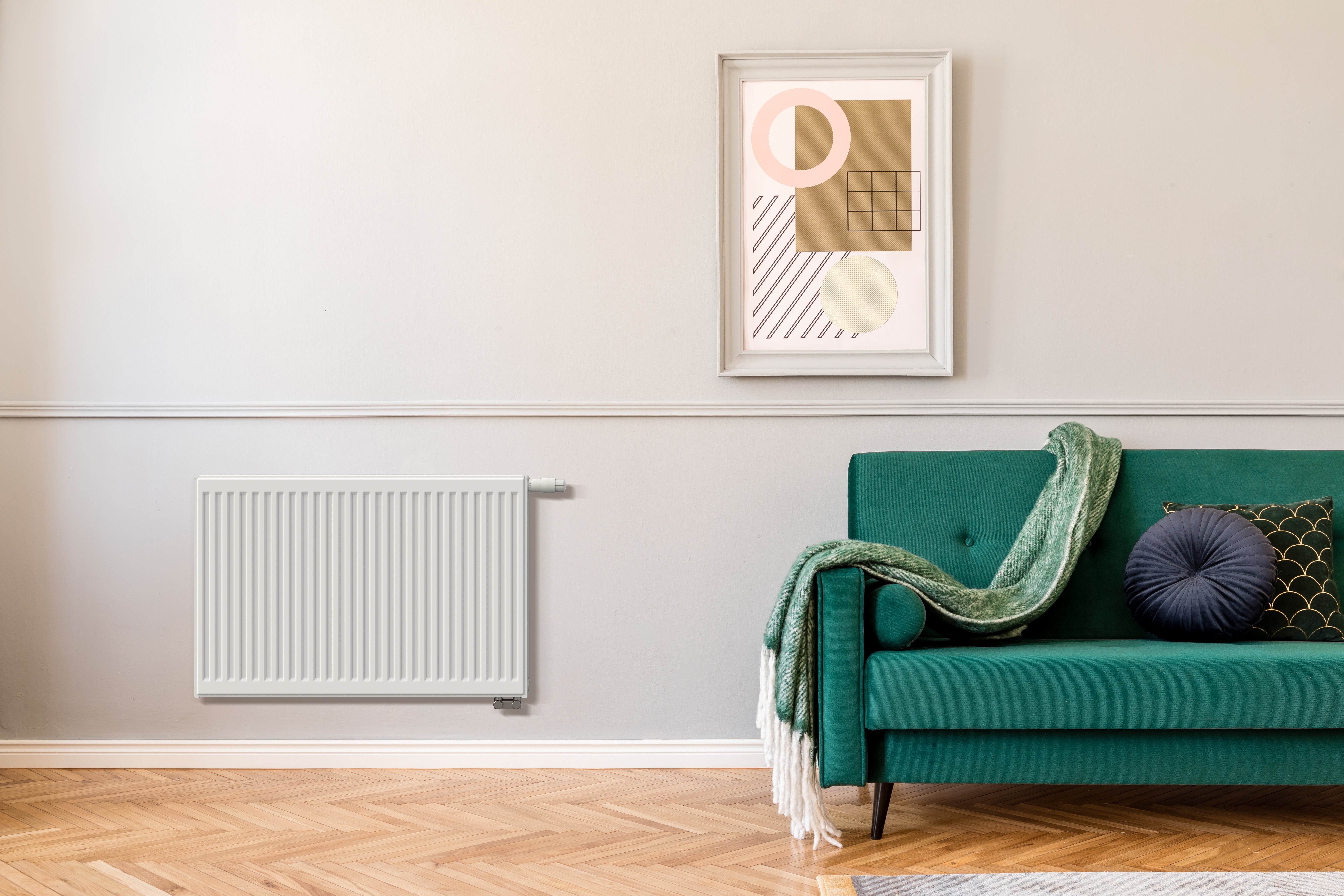 Radiateur eau chaude 1608W, l.100xH.60 cm Easy DE'LONGHI horizontal blanc - 2