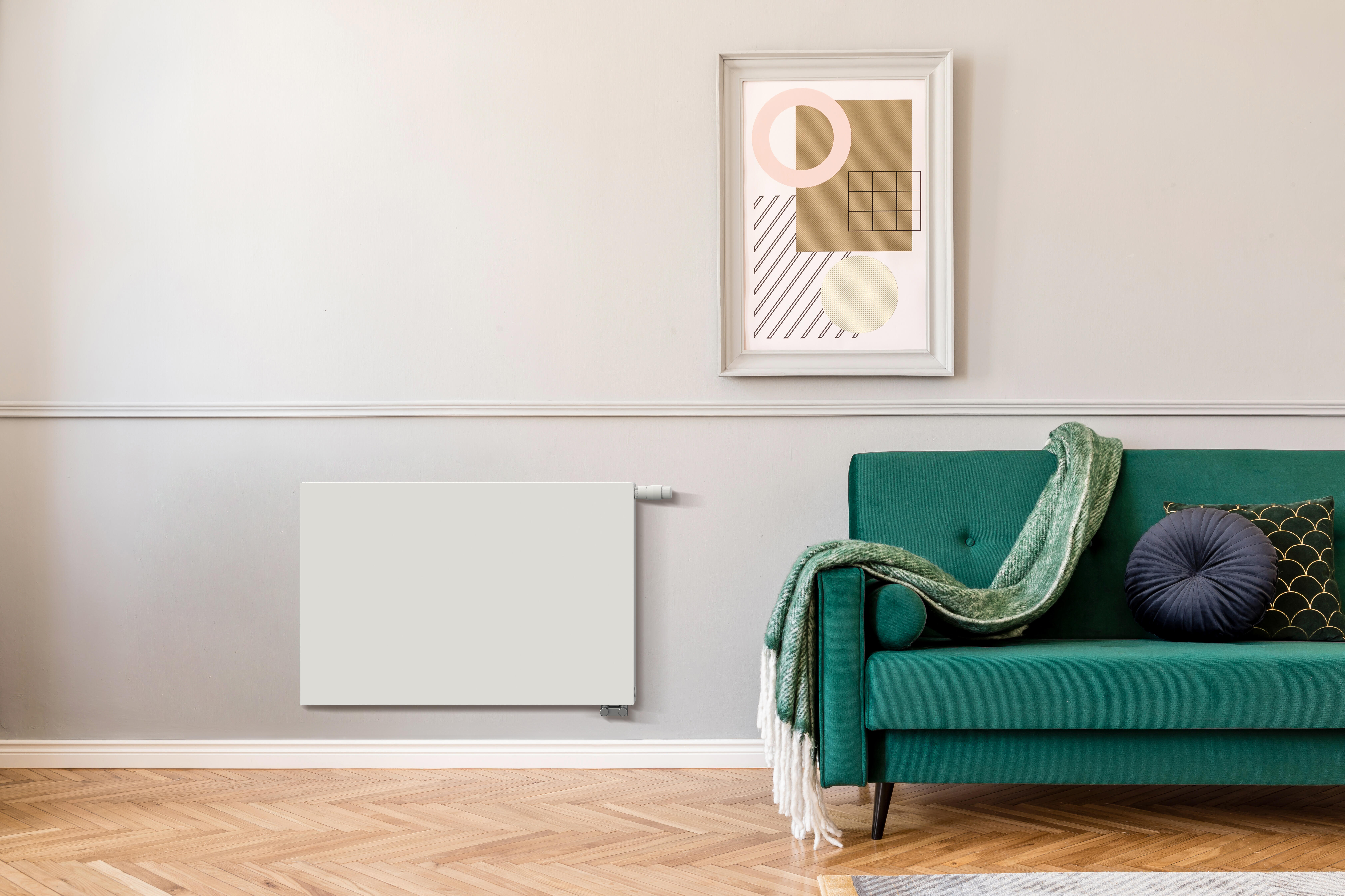 Radiateur eau chaude 1591W, l.100xH.60 cm Linear DE'LONGHI horizontal blanc - 2