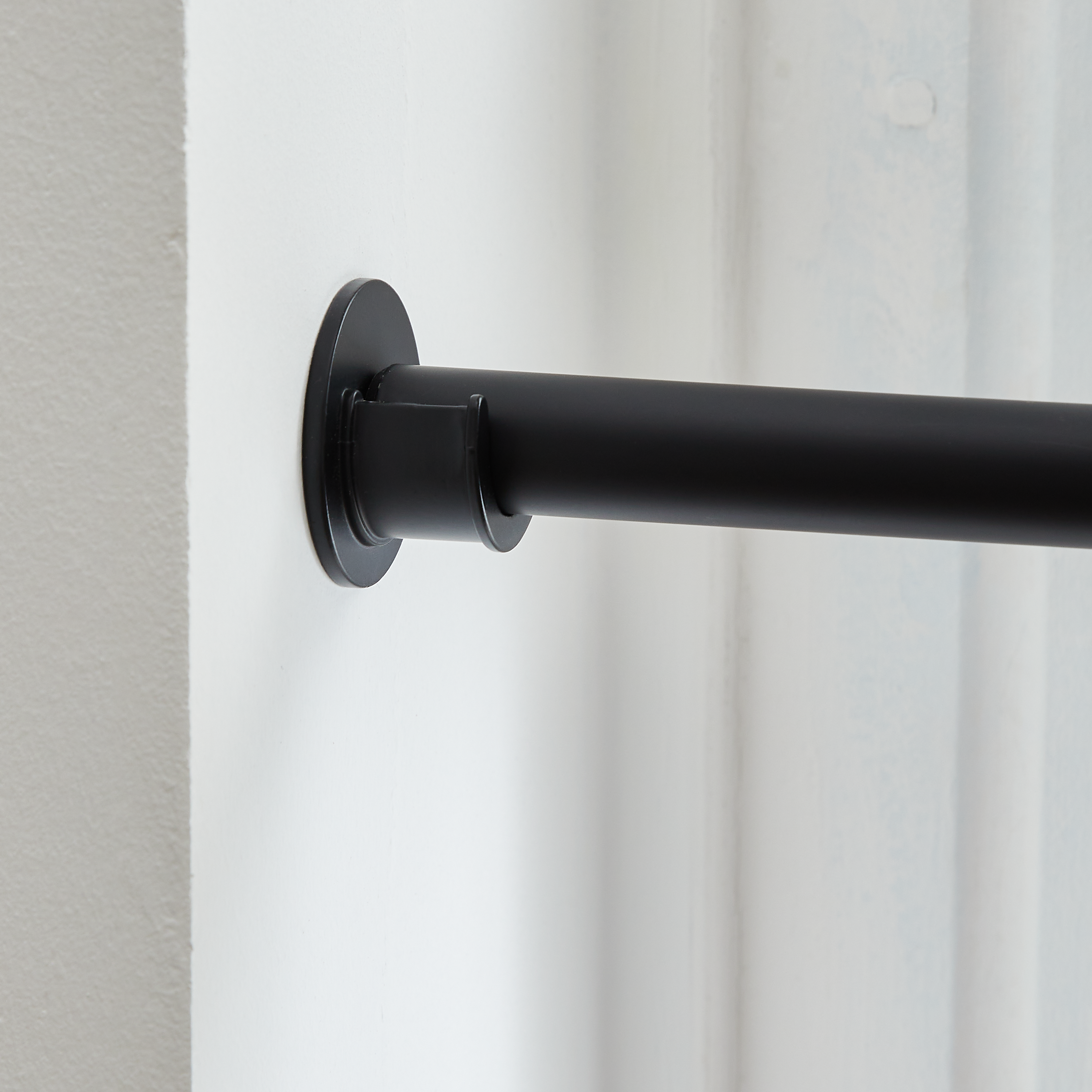 2 Soportes techo pared para barra diámetro 20 mm INSPIRE aluminio negro mate fijo 4.5 cm - 2