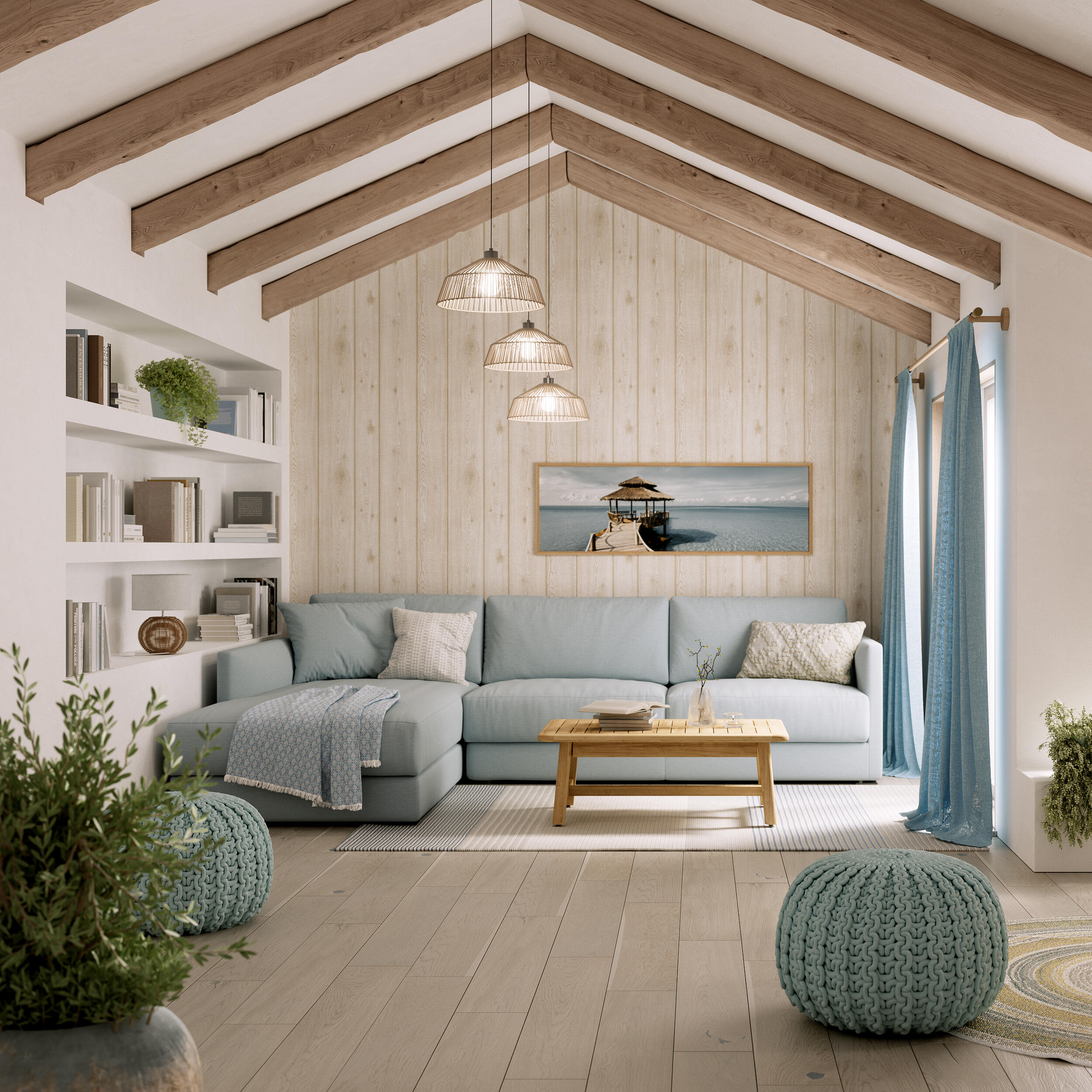 Candeeiro de teto suspenso MIKONA E27 1 luz D38cm branco corda inspire - 21