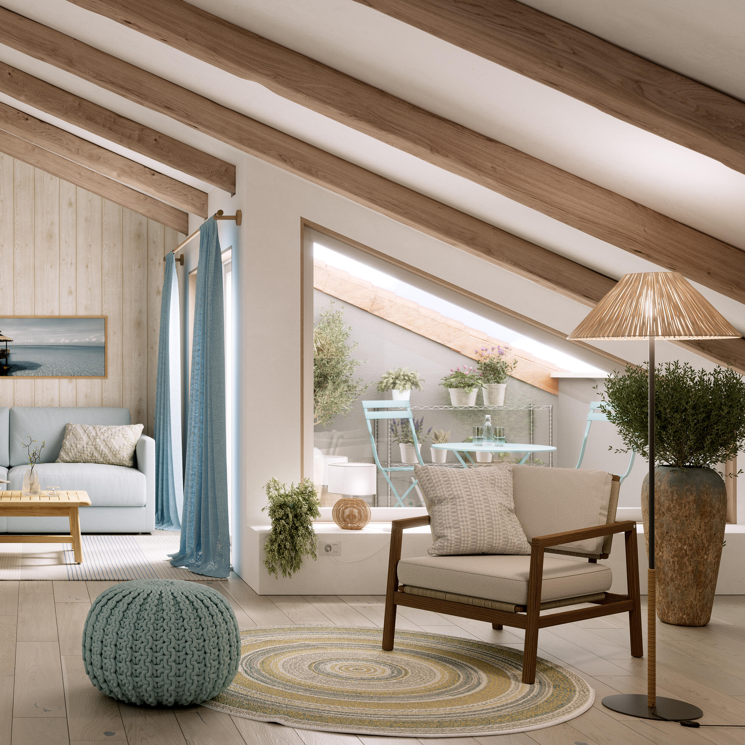 Poltrona da giardino con cuscino beige e braccioli Oasis NATERIAL da 2 posti, struttura in acacia marrone seduta in acacia marrone, L 66 x H 74 x P 80 cm, set da 2 pezzi - 12