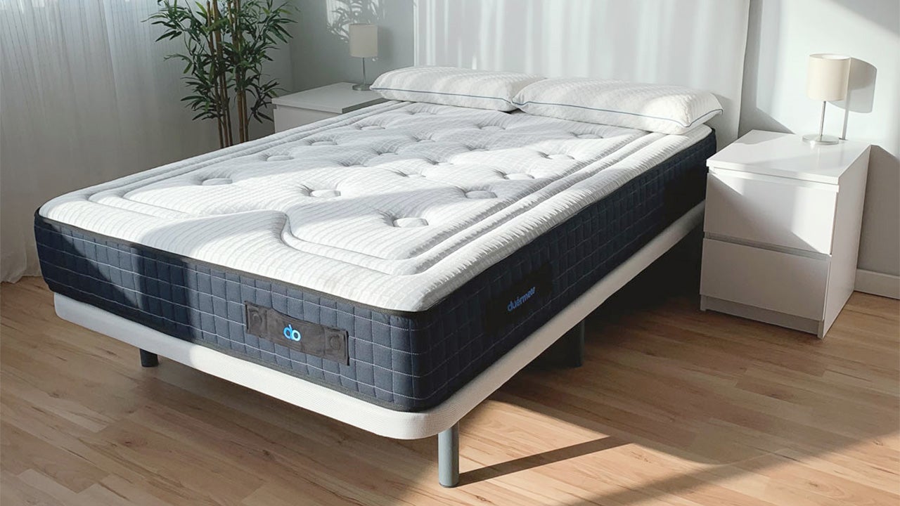 Base Letto Imbottita 90x190 DUÉRMETE - 5 Barre Rinforzo E 6 Gambe 27cm