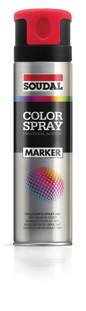 SPRAY MARCAÇÃO SOUDAL 500ML VERMELHO FLURESCENTE