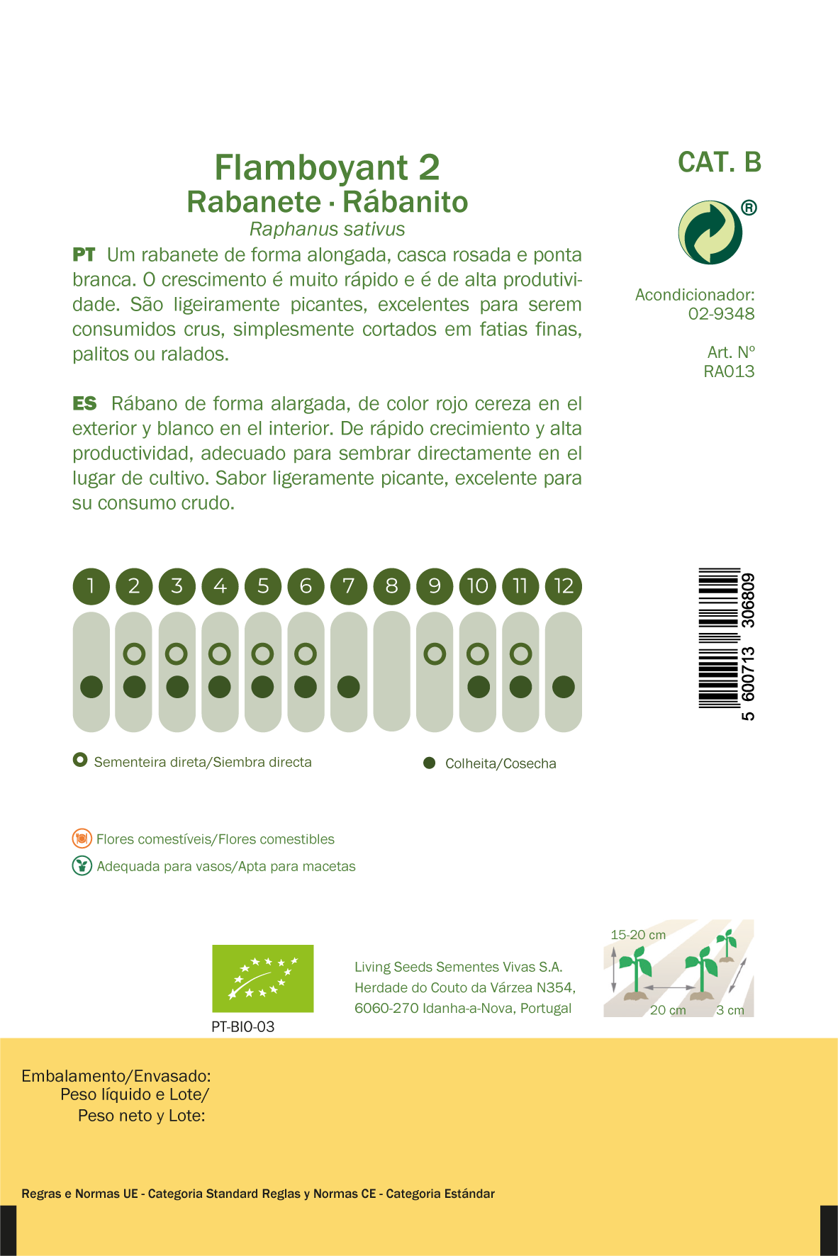 Semente de rabanete FRENCH BREAKFAST 2 BIO 7GR - 2