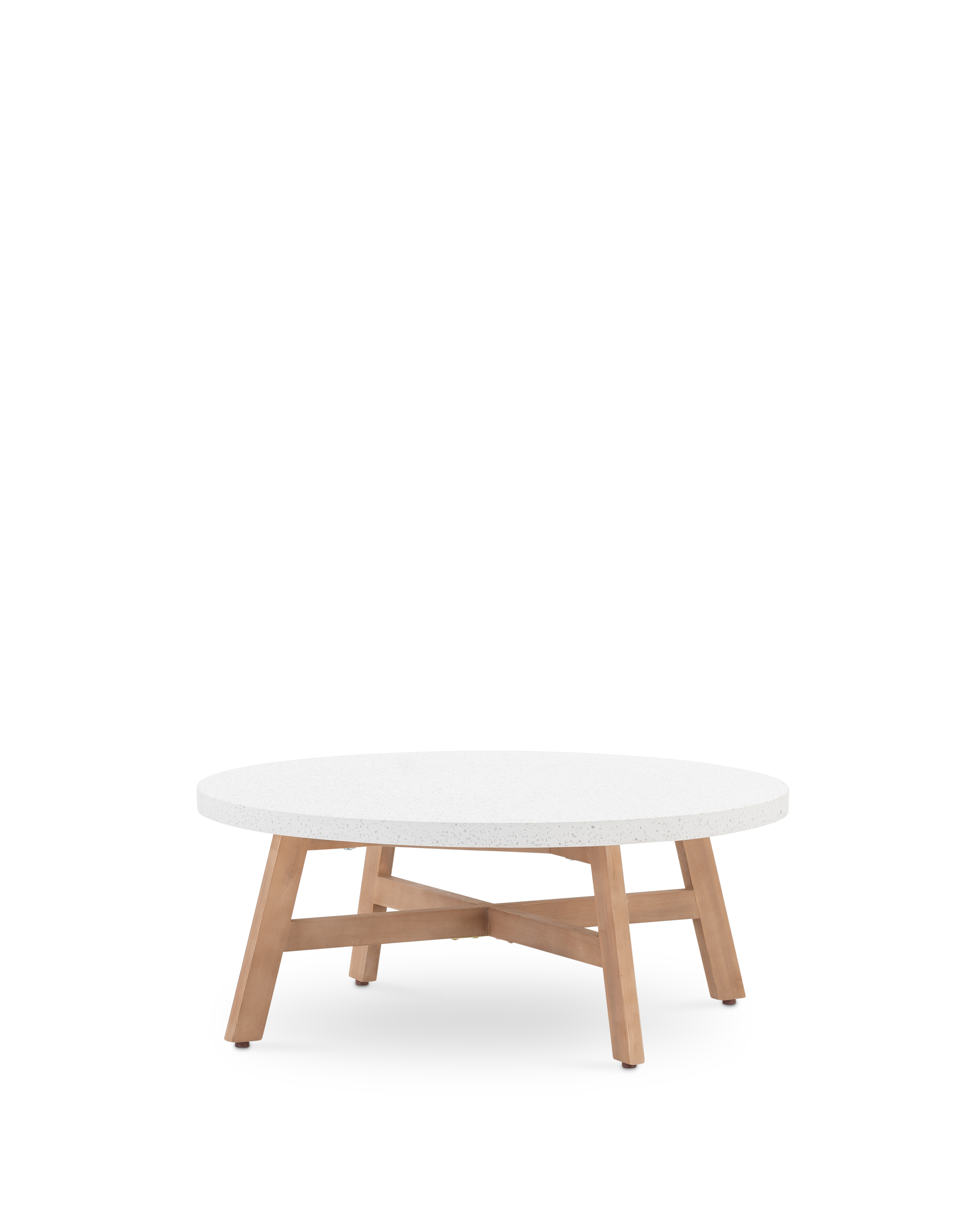 Set de 2 mesas auxiliares de jardín padua de acacia de ø100 cm y ø50 cm