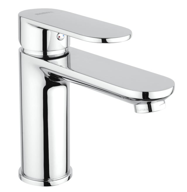 Rubinetto per lavabo a canna bassa getto aerato Poseidone argento cromato lucido MAMOLI