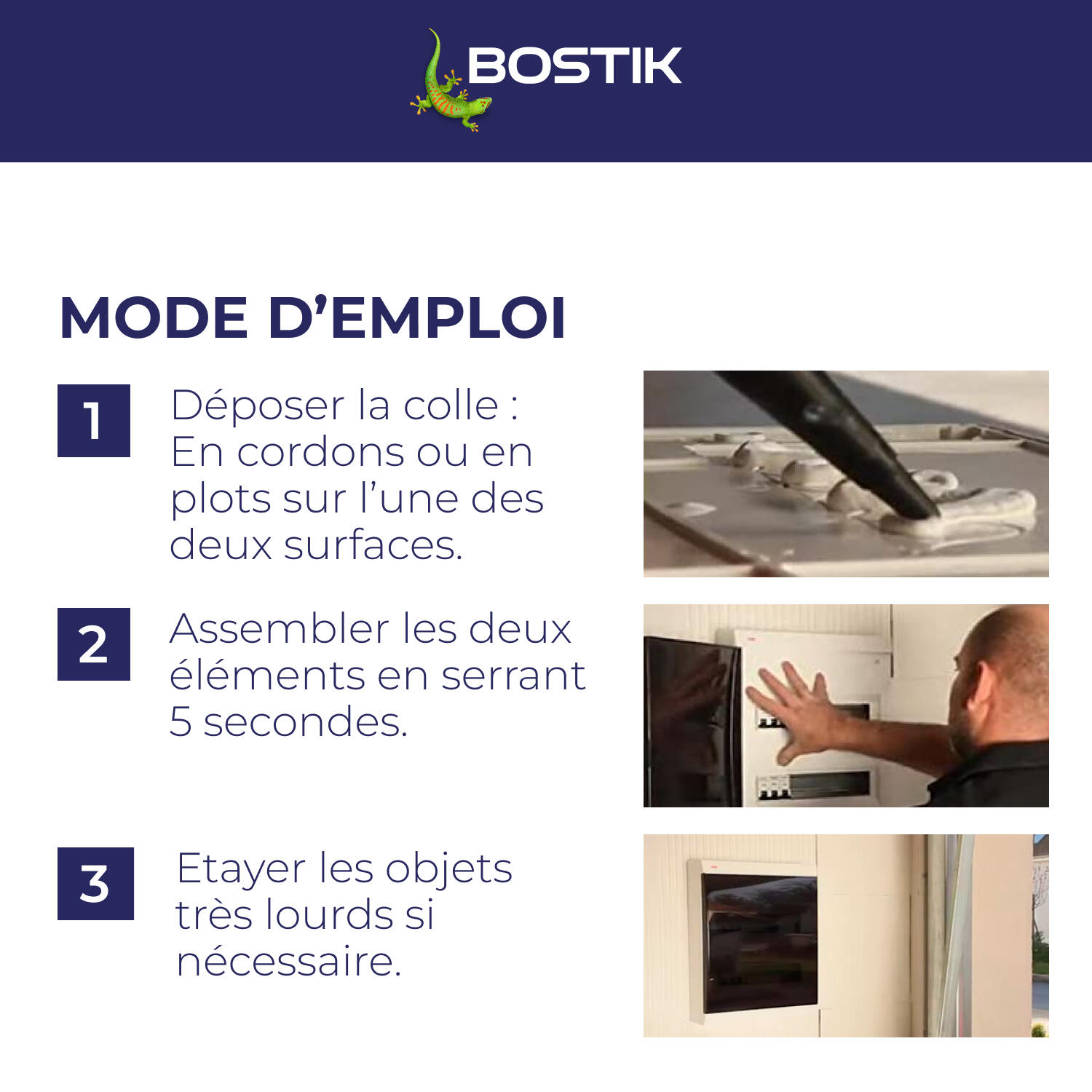 Colle de fixation gel MS polymère Objet lourd fixpro msp118 BOSTIK, 290ml blanc - 6