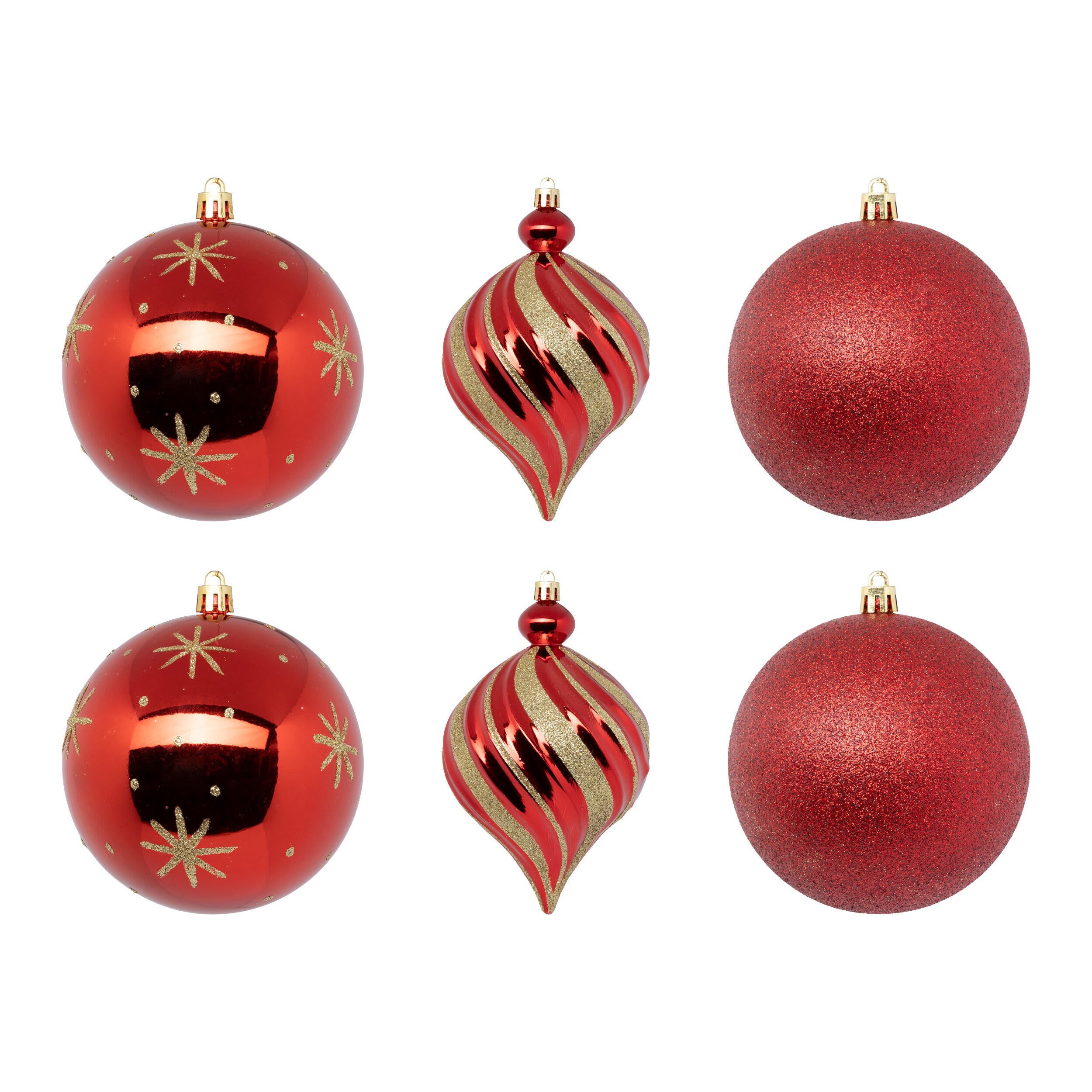 Boule de noël, rouge et or - 2