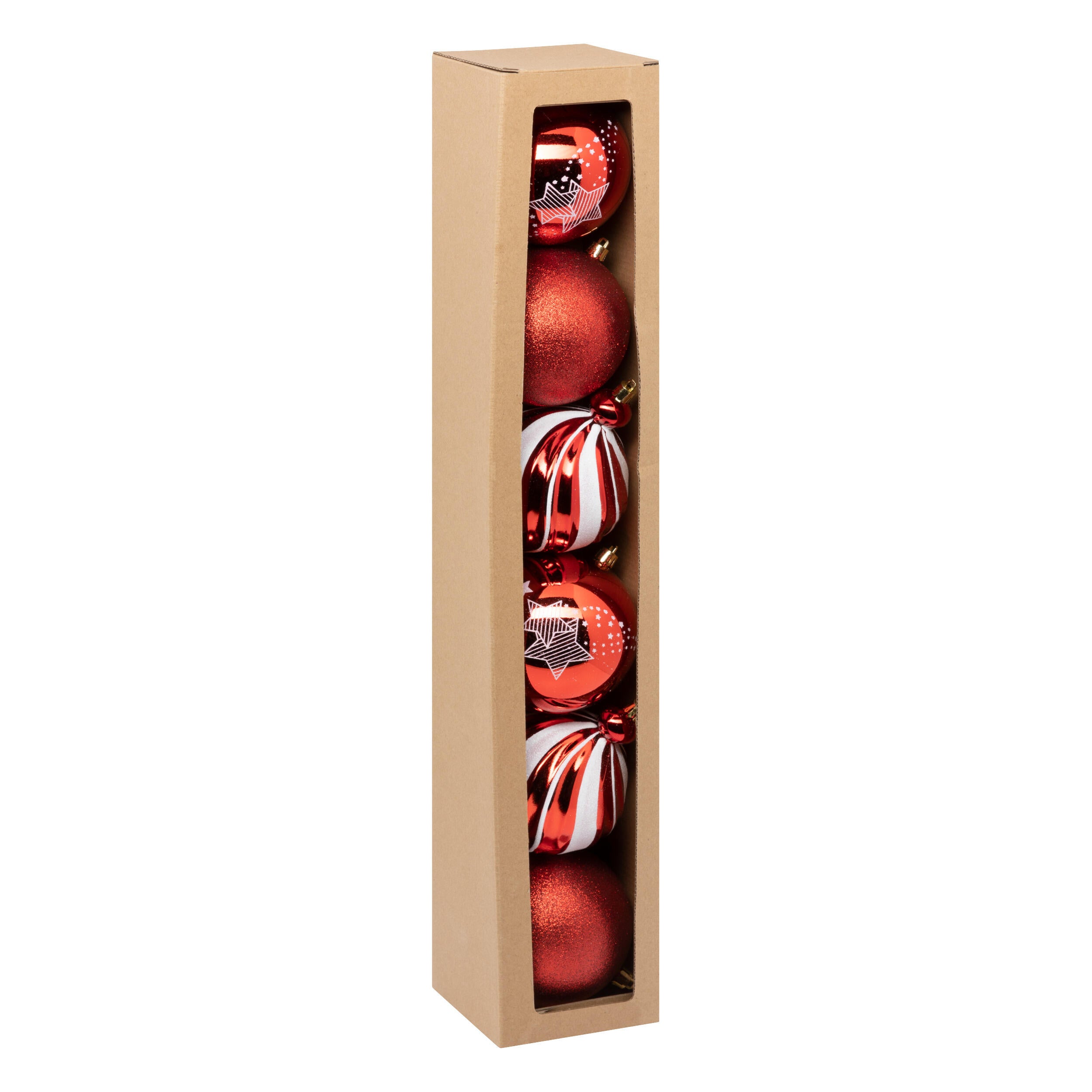 Boule de noël, rouge et blanc - 4