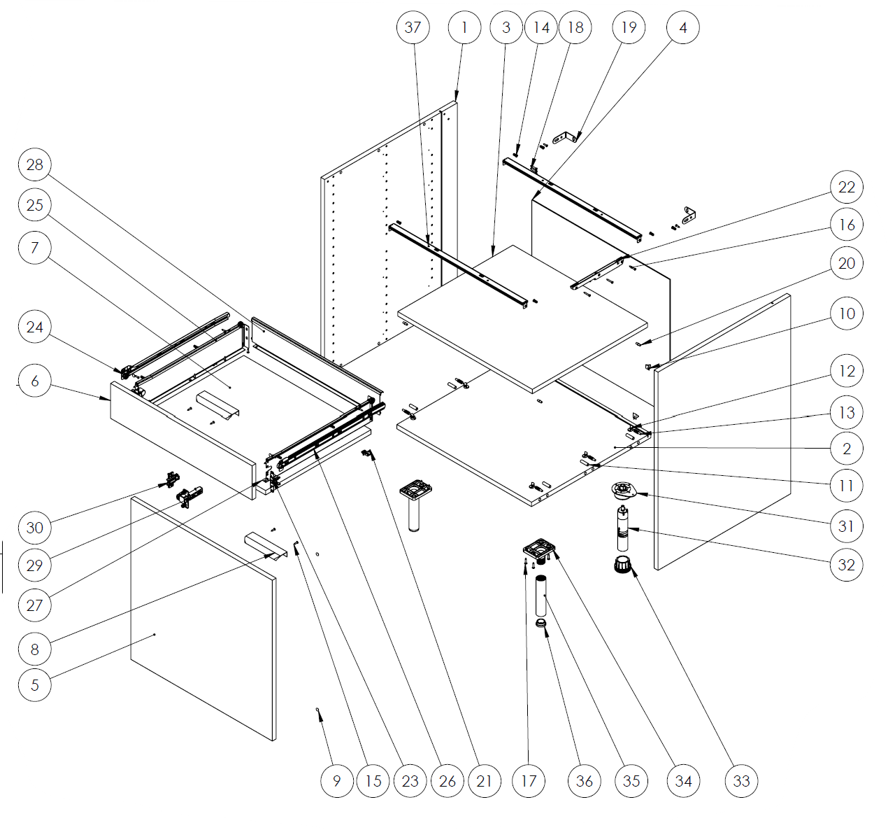 Meuble bas de cuisine Eleki gris 1 porte et 1 tiroir H87.1 x l60 - 11