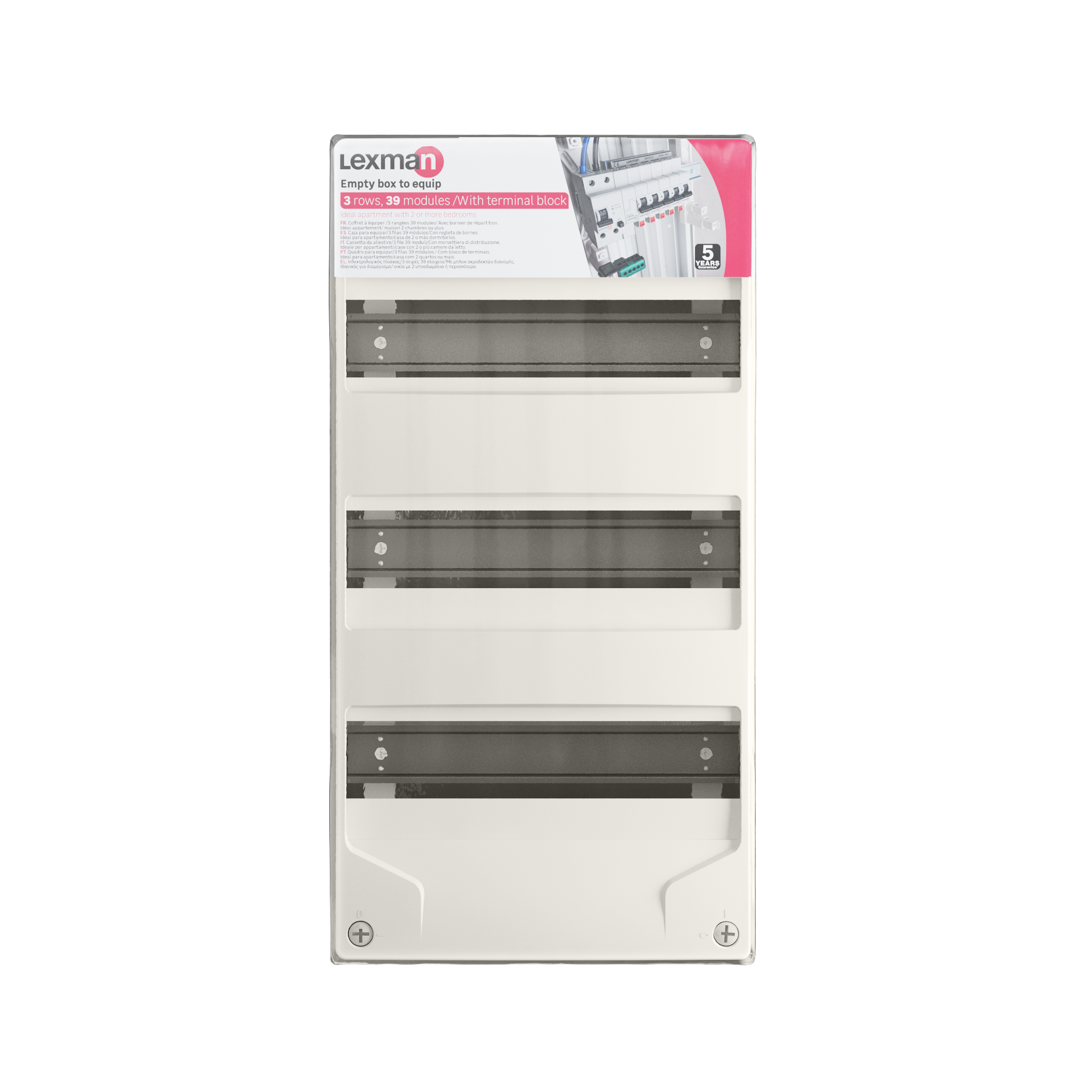Tableau électrique nu LEXMAN 3 rangées 39 modules - 4