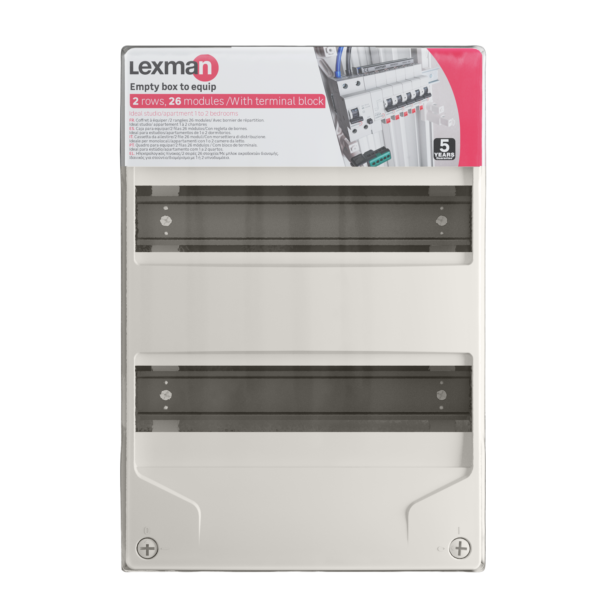 Tableau électrique nu LEXMAN 2 rangées 26 modules - 4