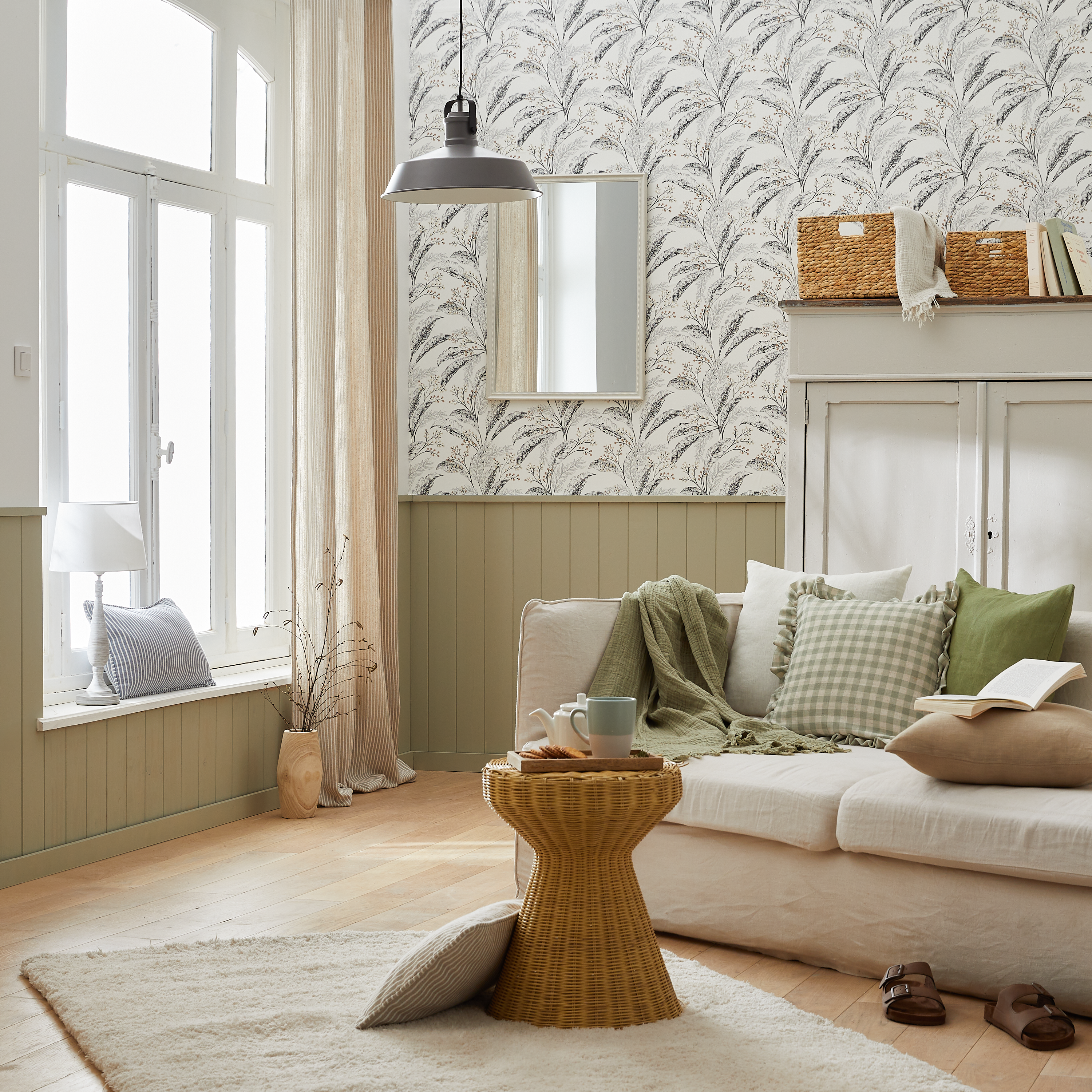 Rideau tamisant, Benisa, coton, beige H.280 x l.140 cm INSPIRE - 4