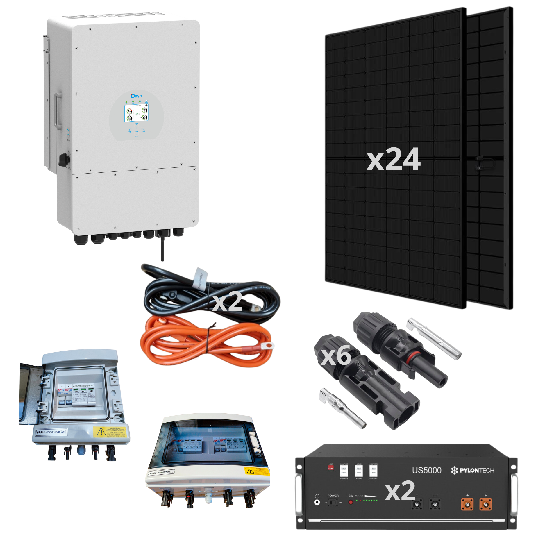 Kit solar autoconsumo t/f 10000w con batería litio 10kw