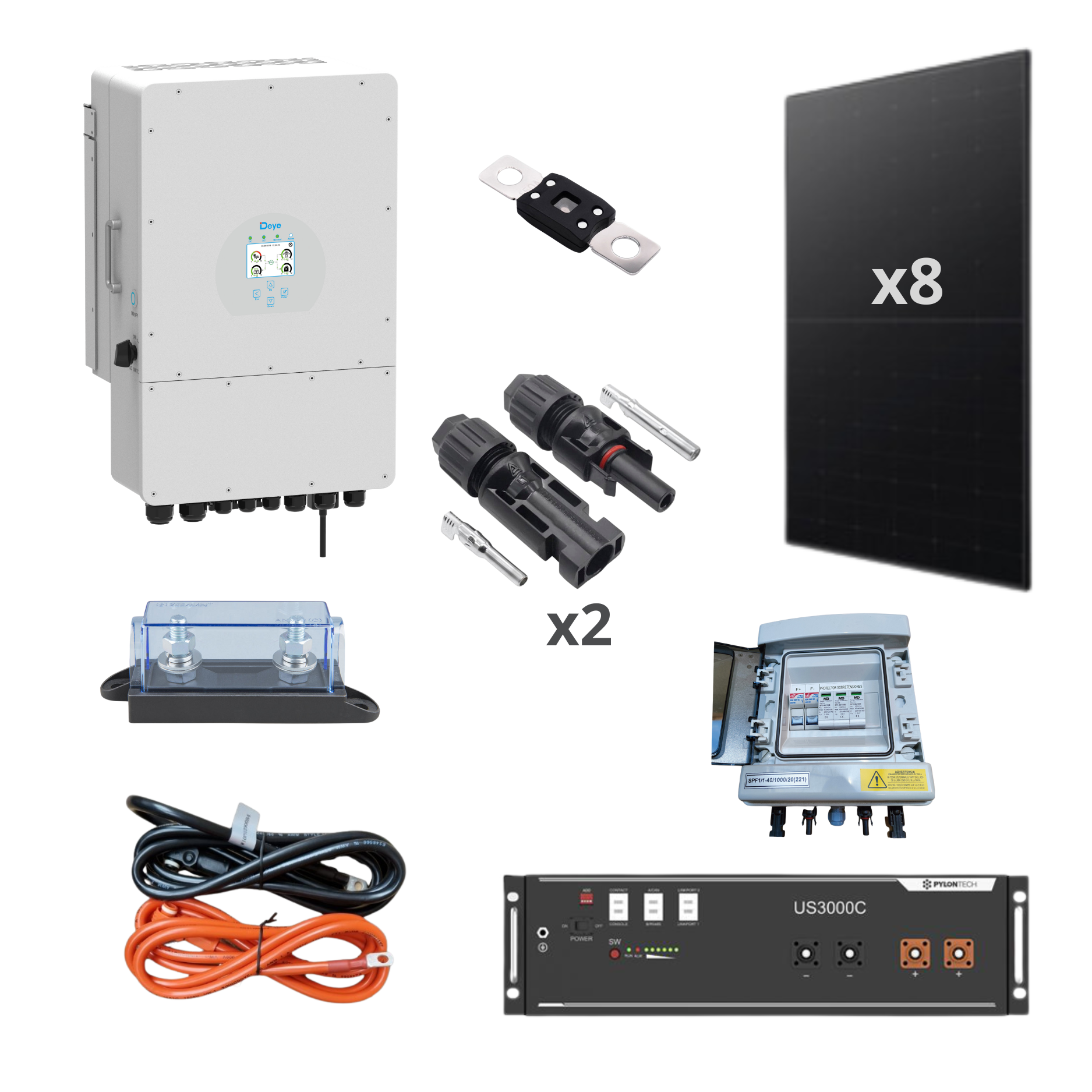 Kit solar aislada 3360w con batería litio 7.5kw