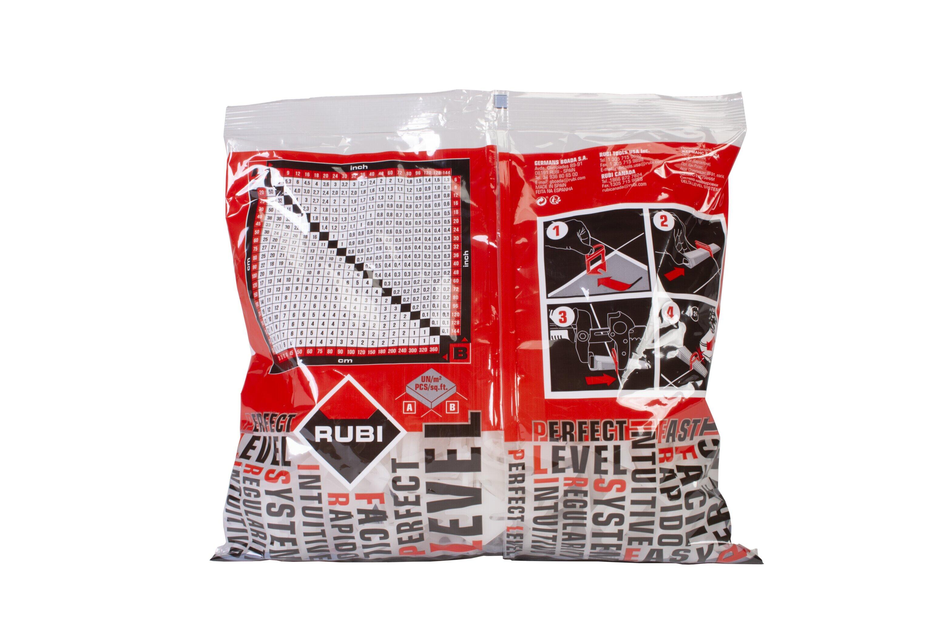 100 Clips de nivelamento para cerâmica 3-12 mm 1,5 mm Rubi Delta Level System - 5