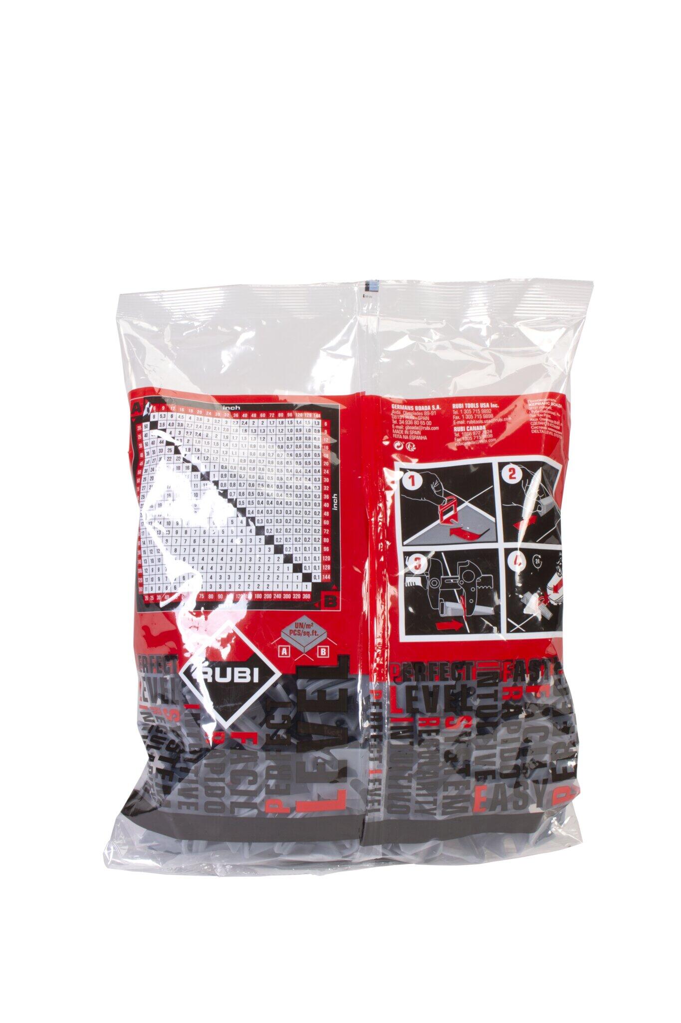 200 Clips de nivelamento para cerâmica 3-12 mm 1 mm Rubi Delta Level System - 3
